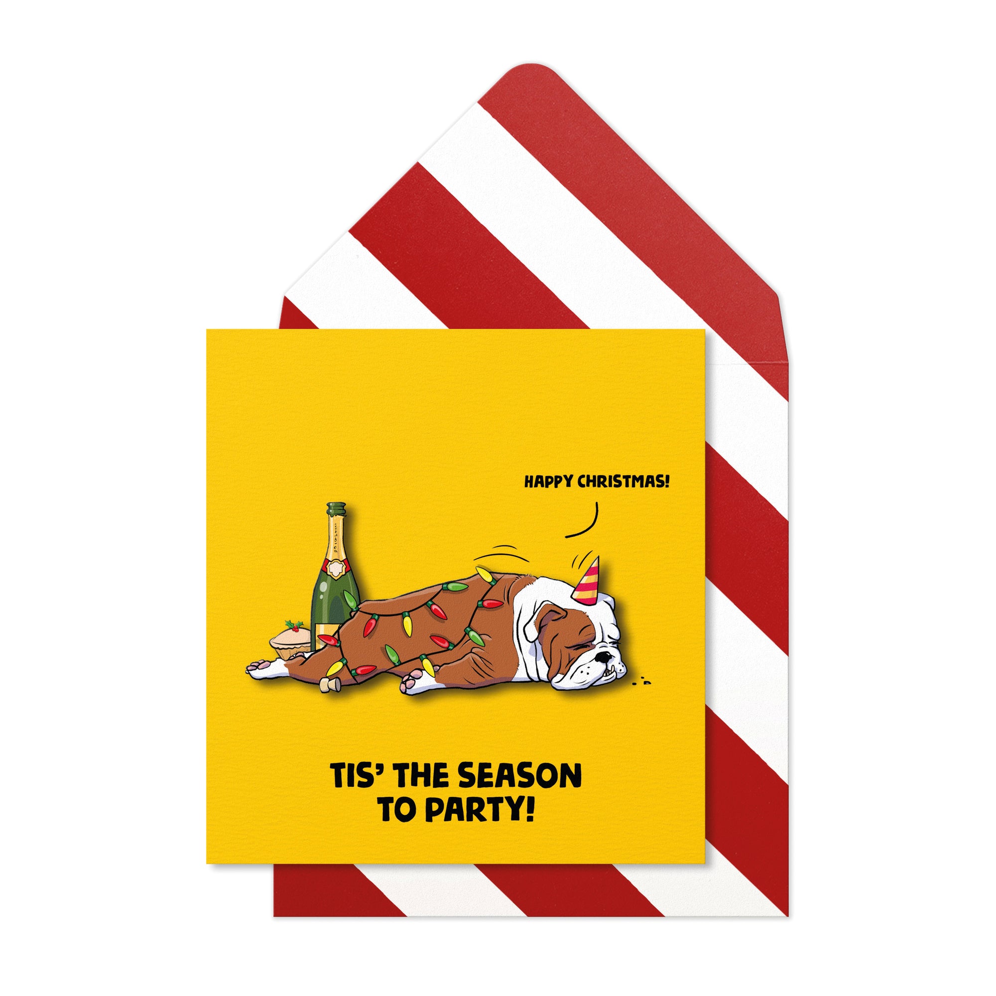 Tis' the season to party, Merry Christmas, Handmade Greeting Card