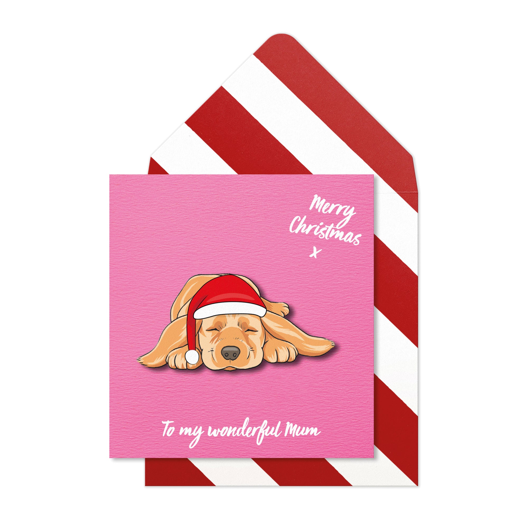 Merry Christmas, To A Wonderful Mum, Labrador Handmade Greeting Card
