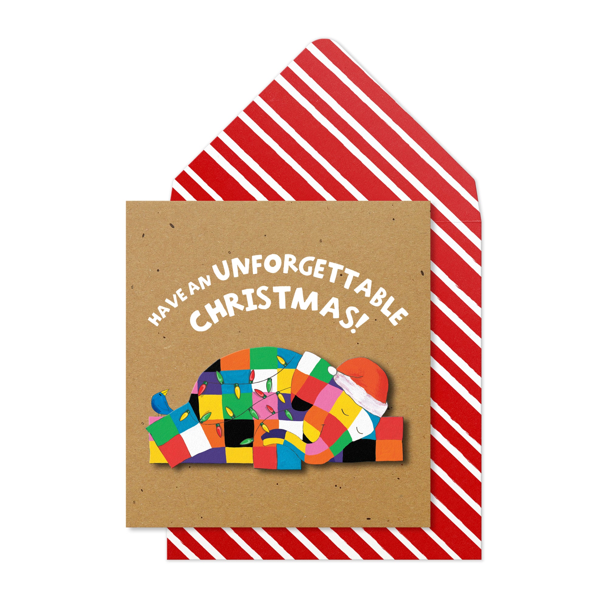 Elmer the Elephant, Have An Unforgettable Christmas, Handmade Greeting Card