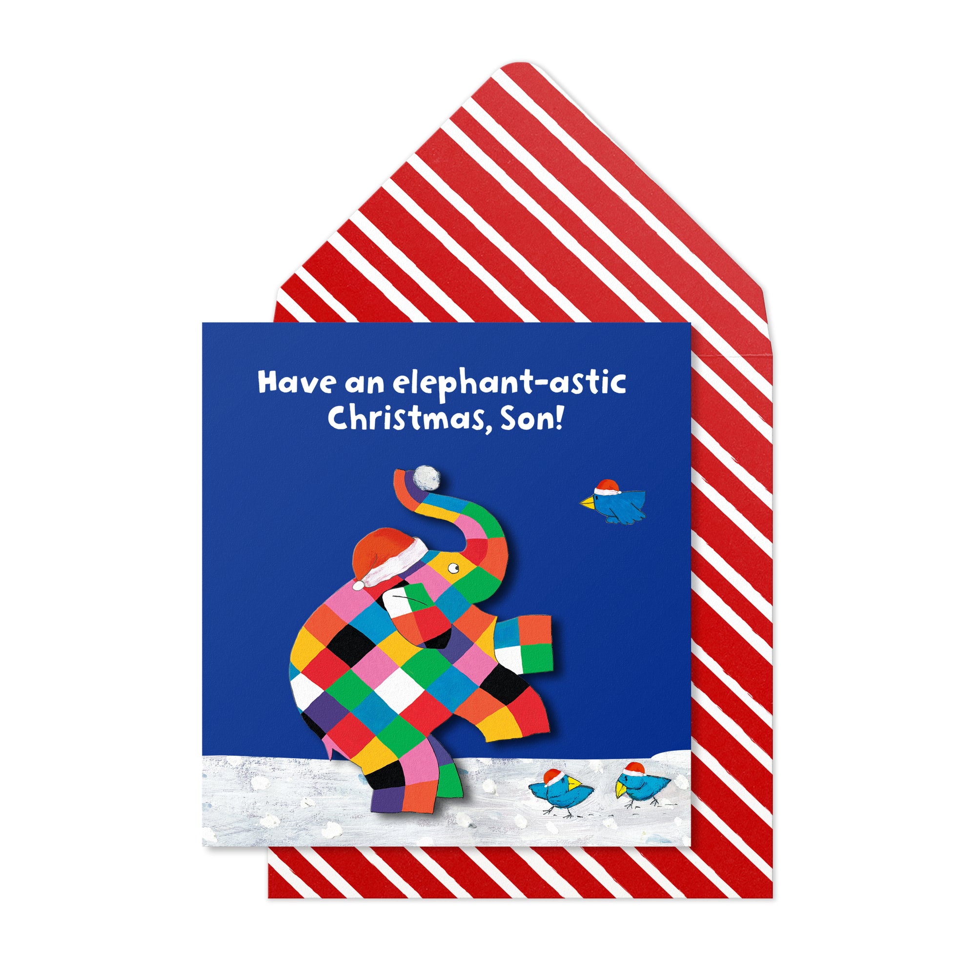 Elmer the Elephant-astic Christmas, Handmade Greeting Card