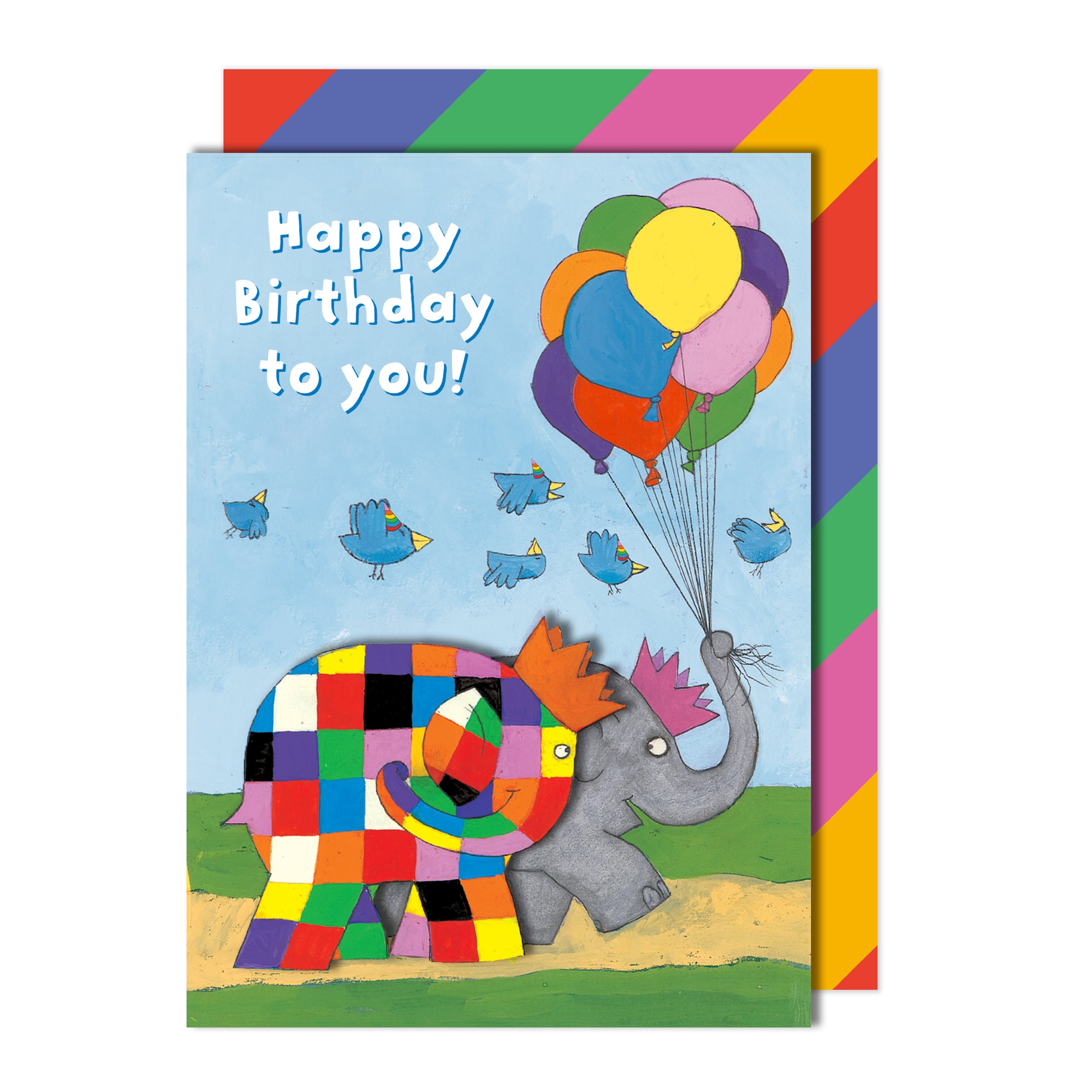 Happy Birthday To You! Elmer the Elephant Handmade Greeting Card