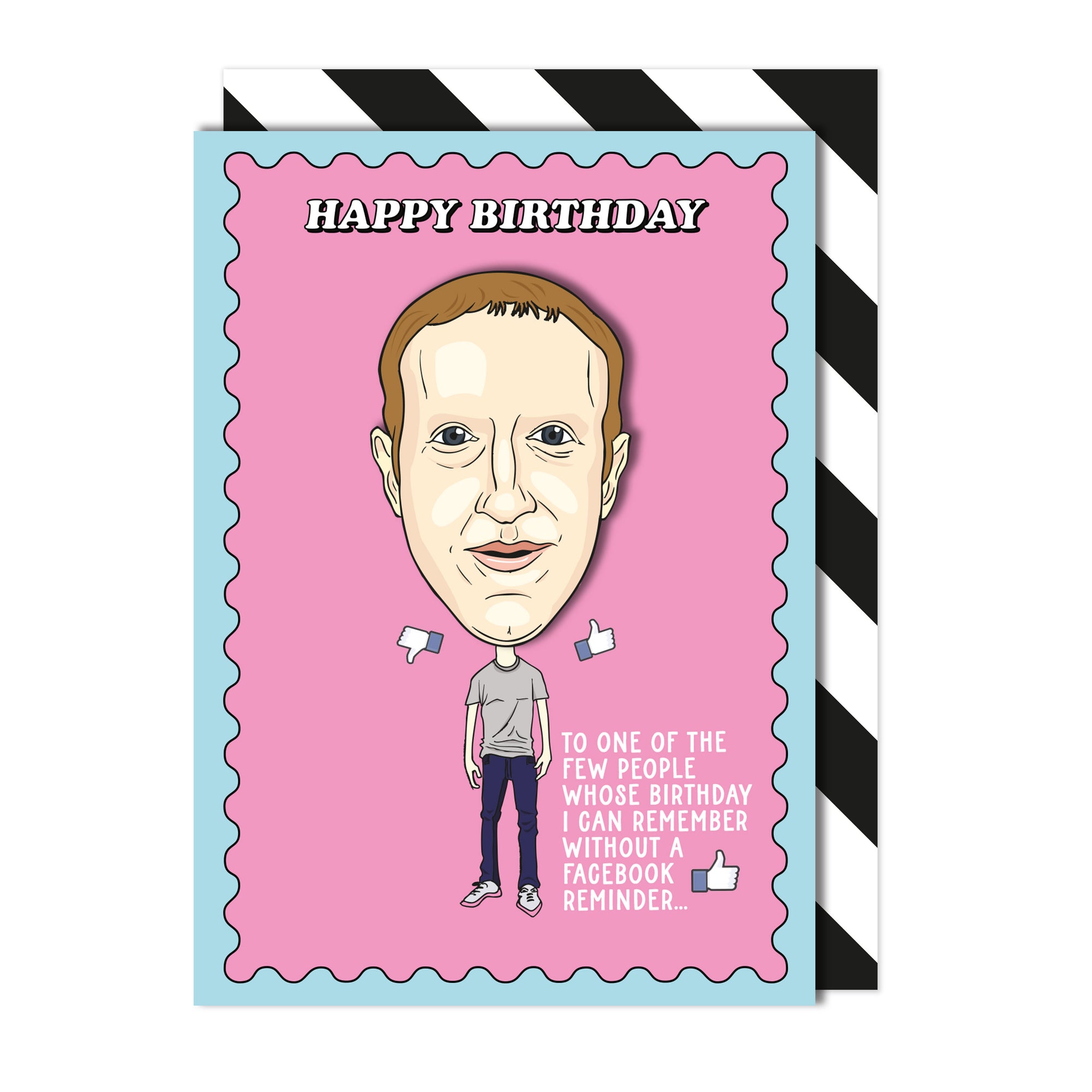 Mark Zuckerberg Funny Facebook 3D Handmade Birthday Greeting Card
