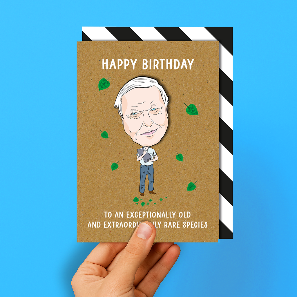 David Attenborough 3D Handmade Birthday Card