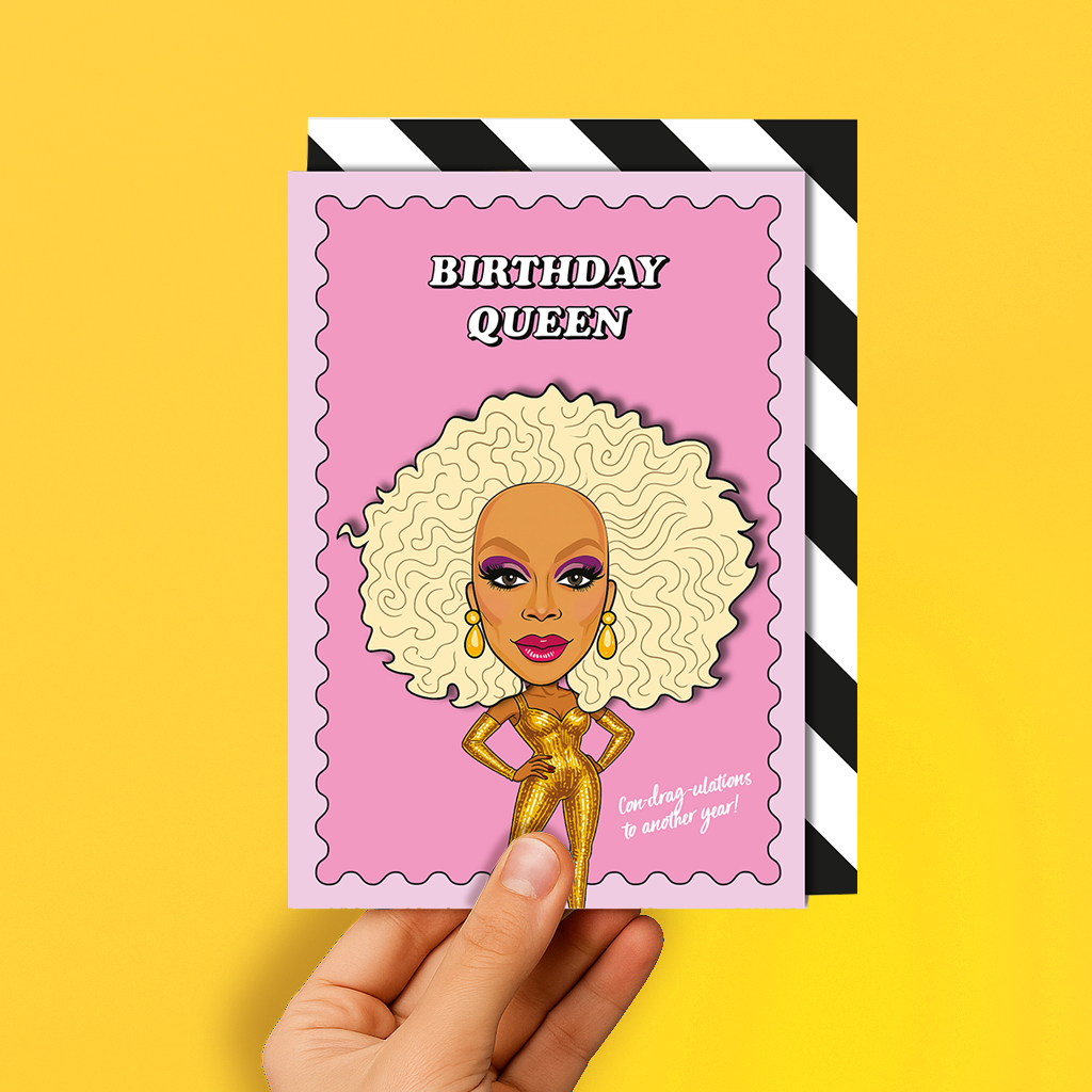 RuPaul Birthday Queen 3D Handmade Birthday Card
