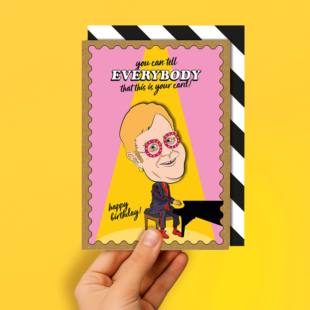 Elton John 3D Handmade Birthday Card