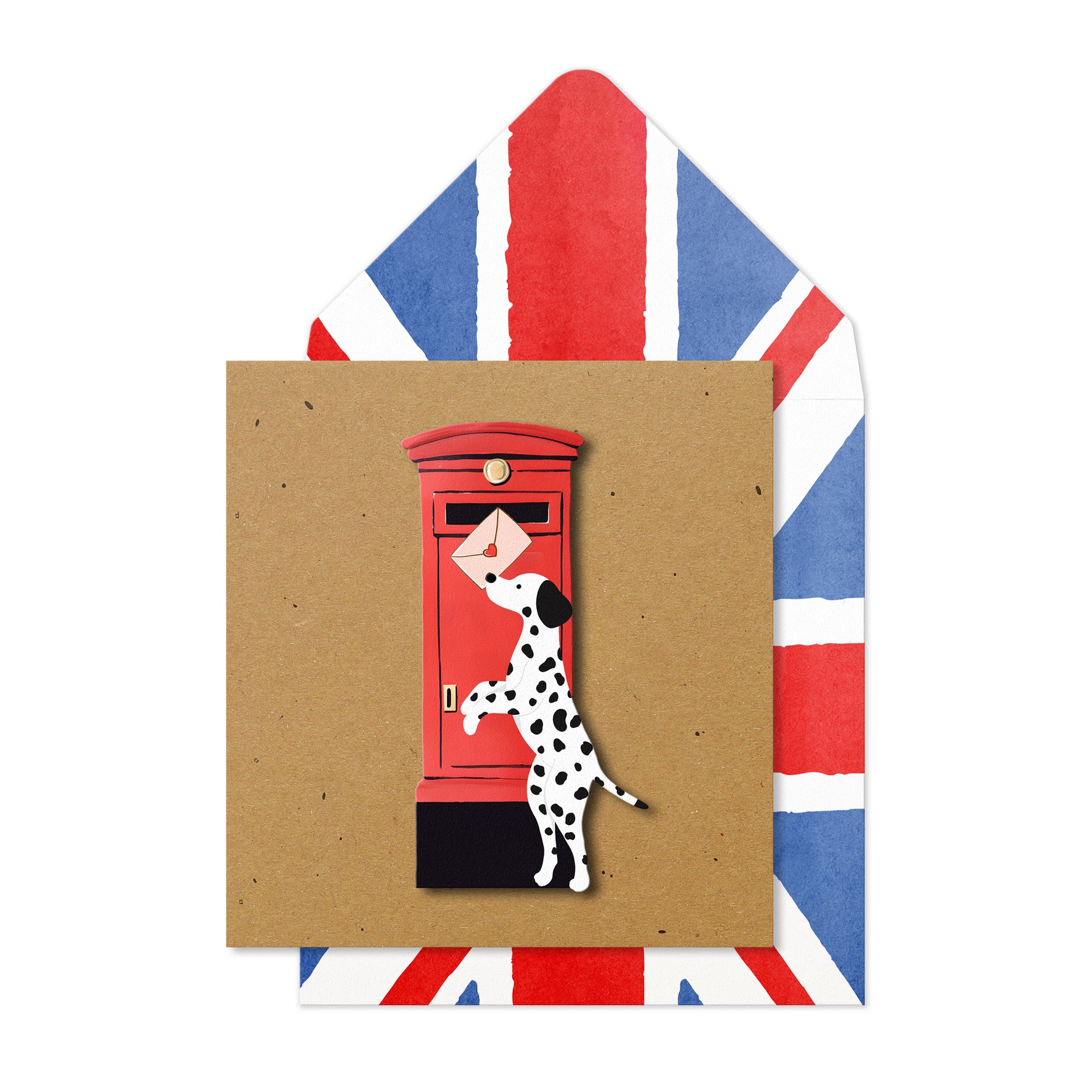 London Postbox Dalmatian Greeting Card