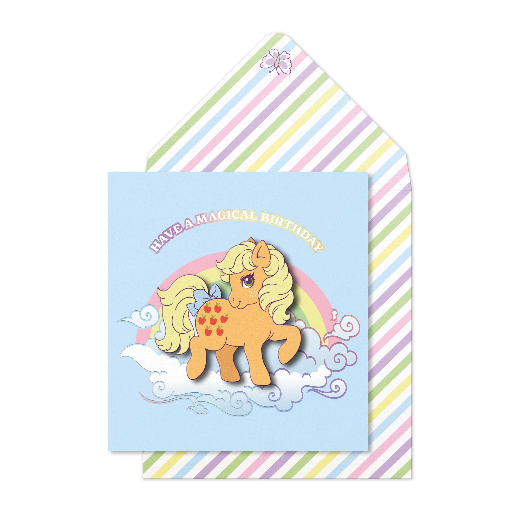 Have A Magical Birthday, Applejack Retro My Little Pony Handmade Greeting Card