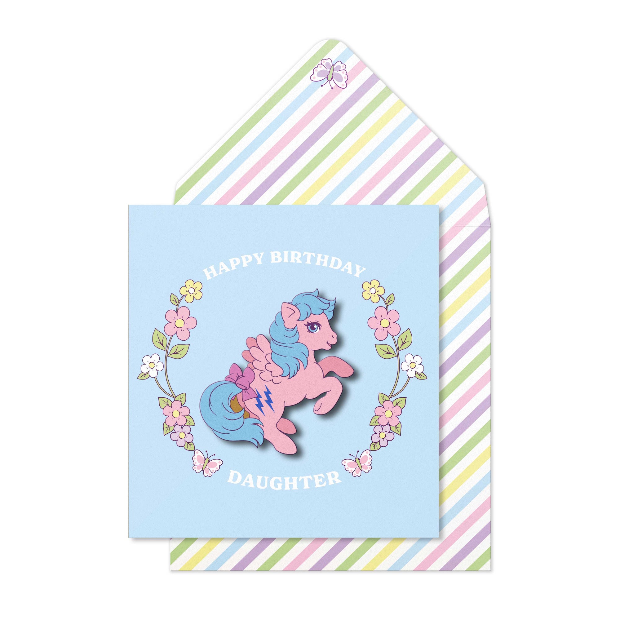 Happy Birthday Daughter, Firefly Retro My Little Pony Handmade Greeting Card