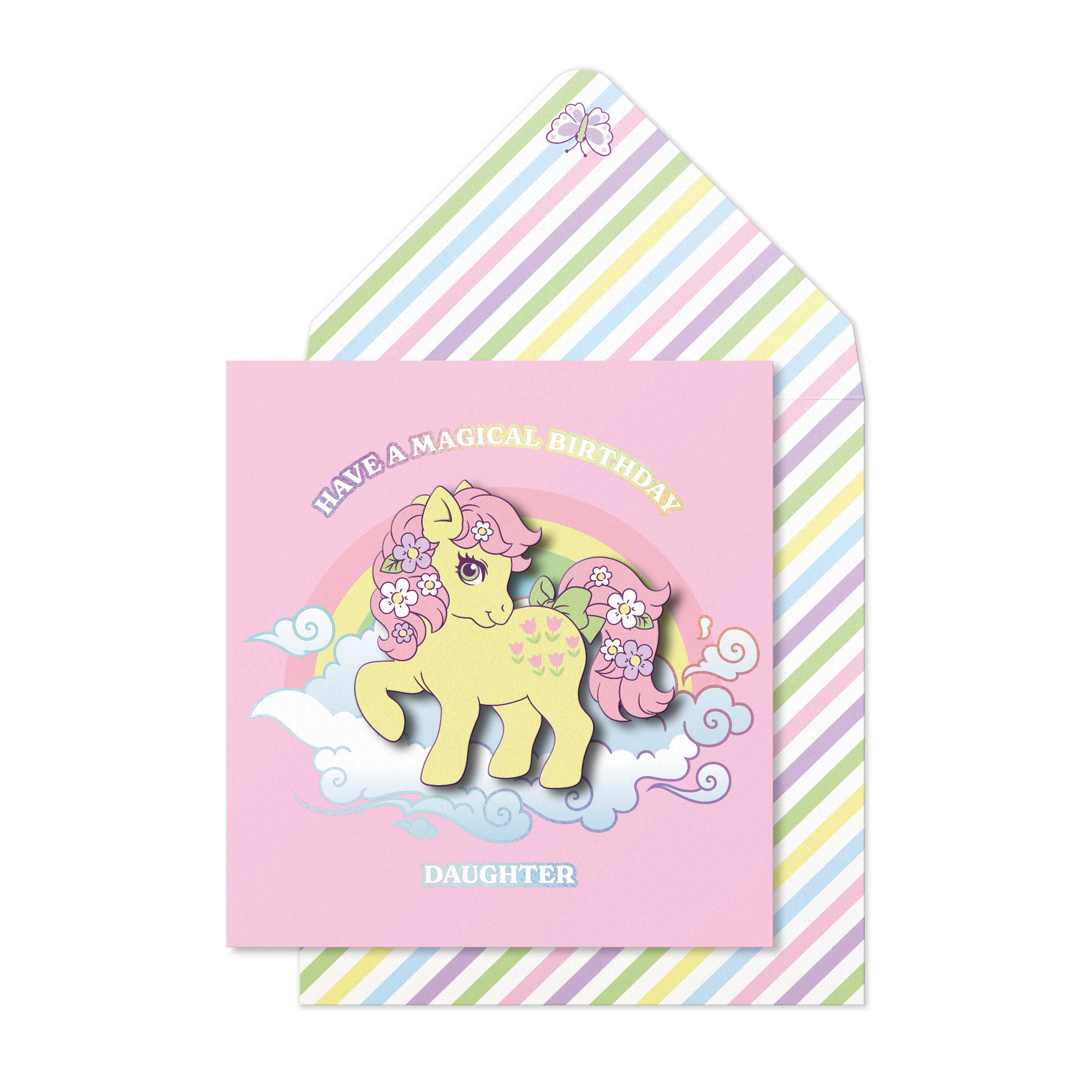 Happy Birthday Daughter, Posey Retro My Little Pony Handmade Greeting Card