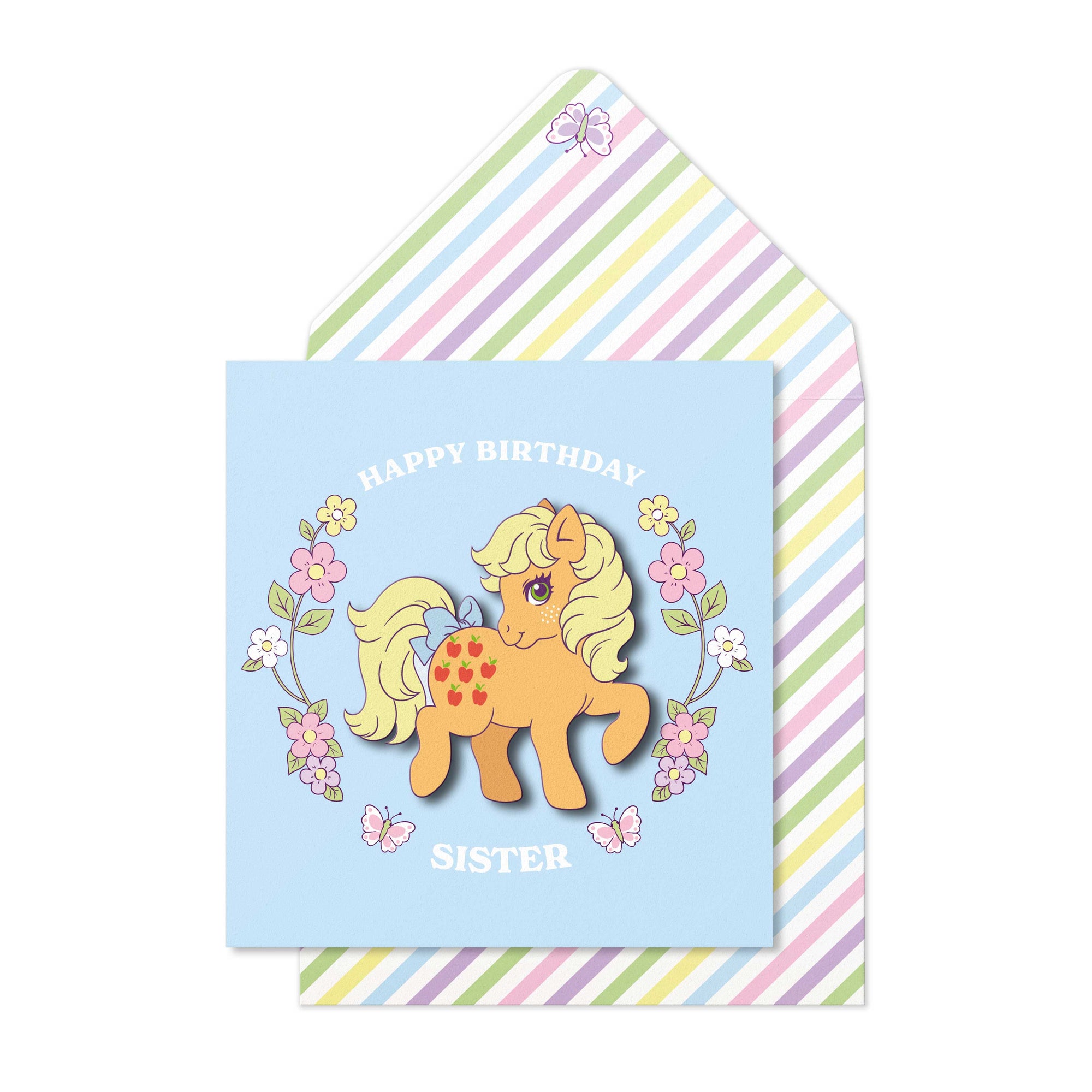 Happy Birthday Sister, Applejack Retro My Little Pony Handmade Greeting Card