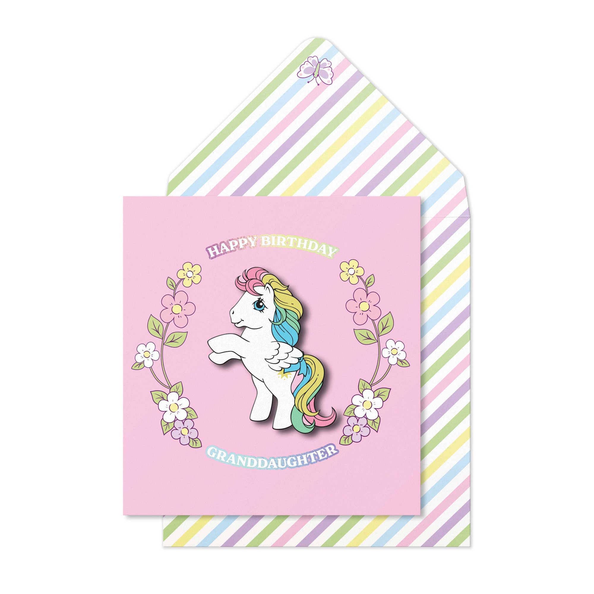 Happy Birthday Granddaughter, Rainbow Dash Retro My Little Pony Handmade Greeting Card