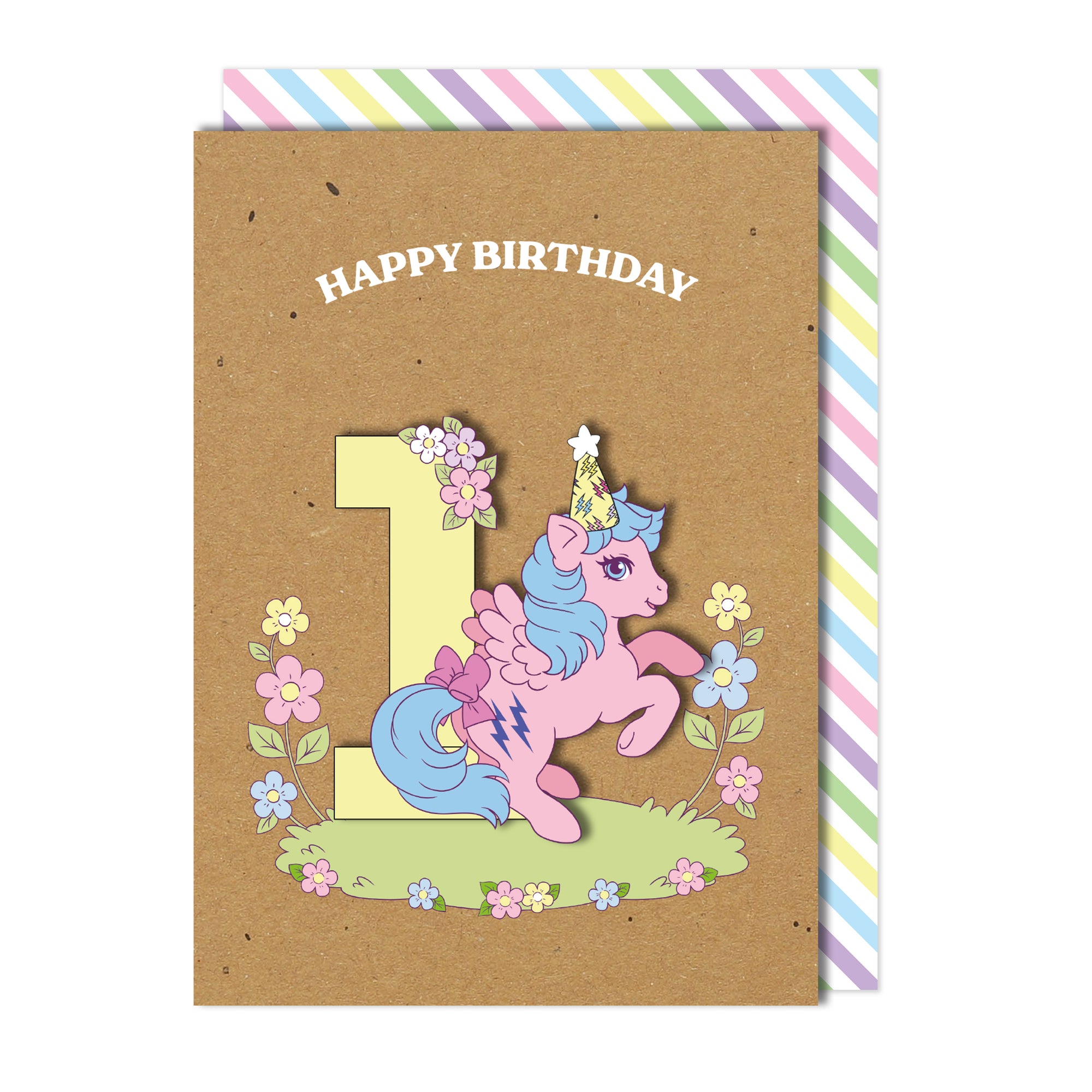 Happy 1st Birthday, Firefly Retro My Little Pony Handmade Greeting Card