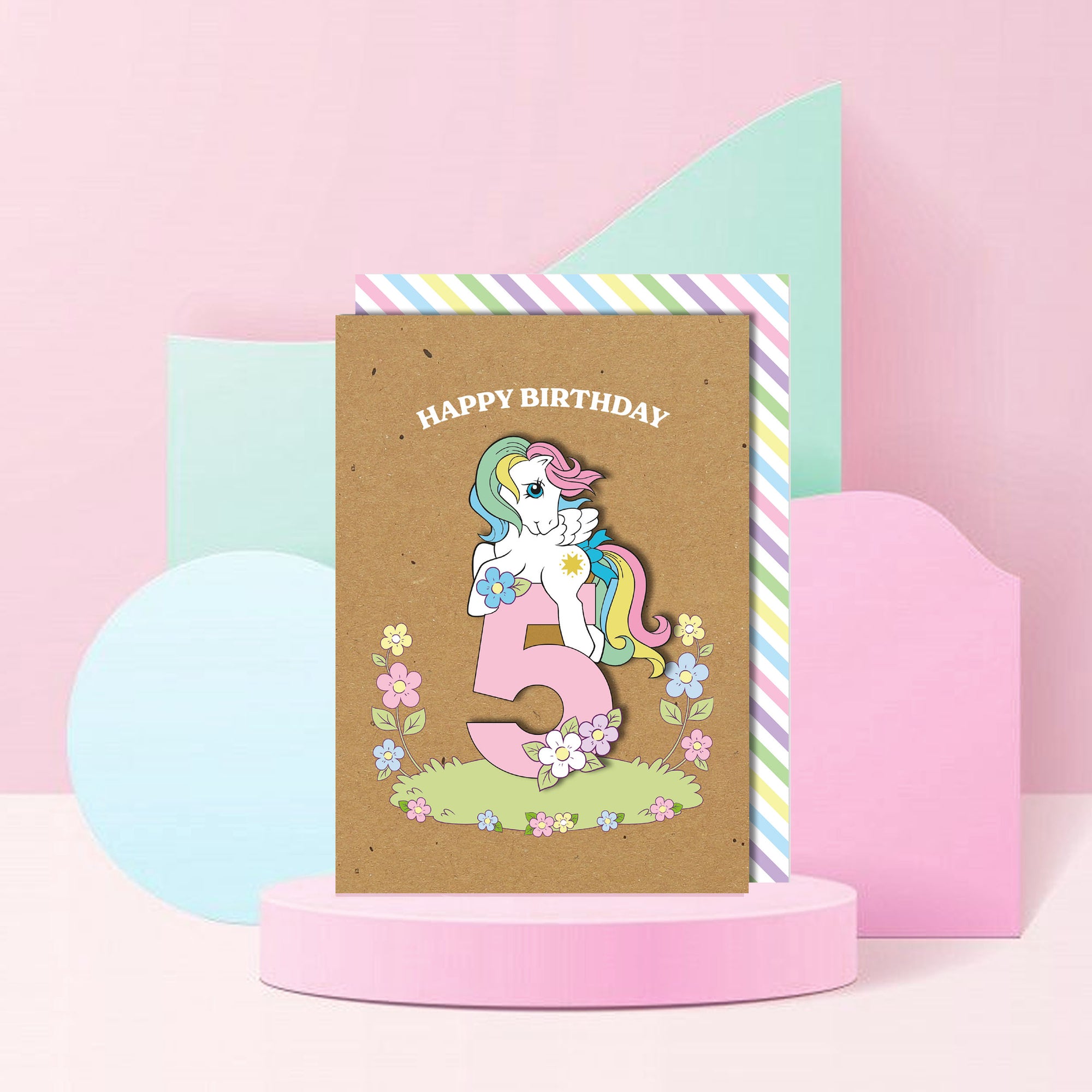 Happy 5th Birthday, Rainbow Dash Retro My Little Pony Handmade Greeting Card