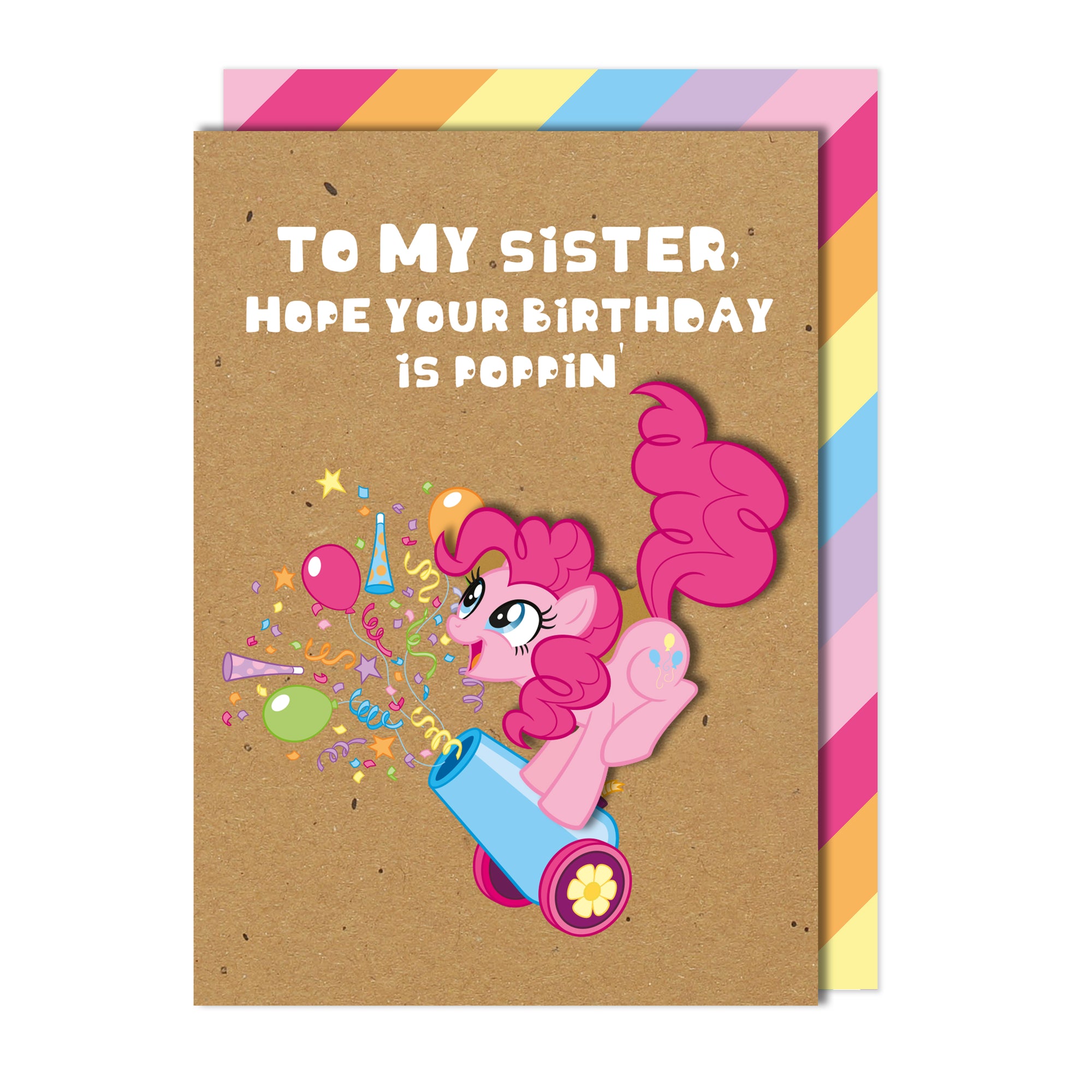 Poppin Birthday Sister, Pinkie Pie My Little Pony Handmade Greeting Card
