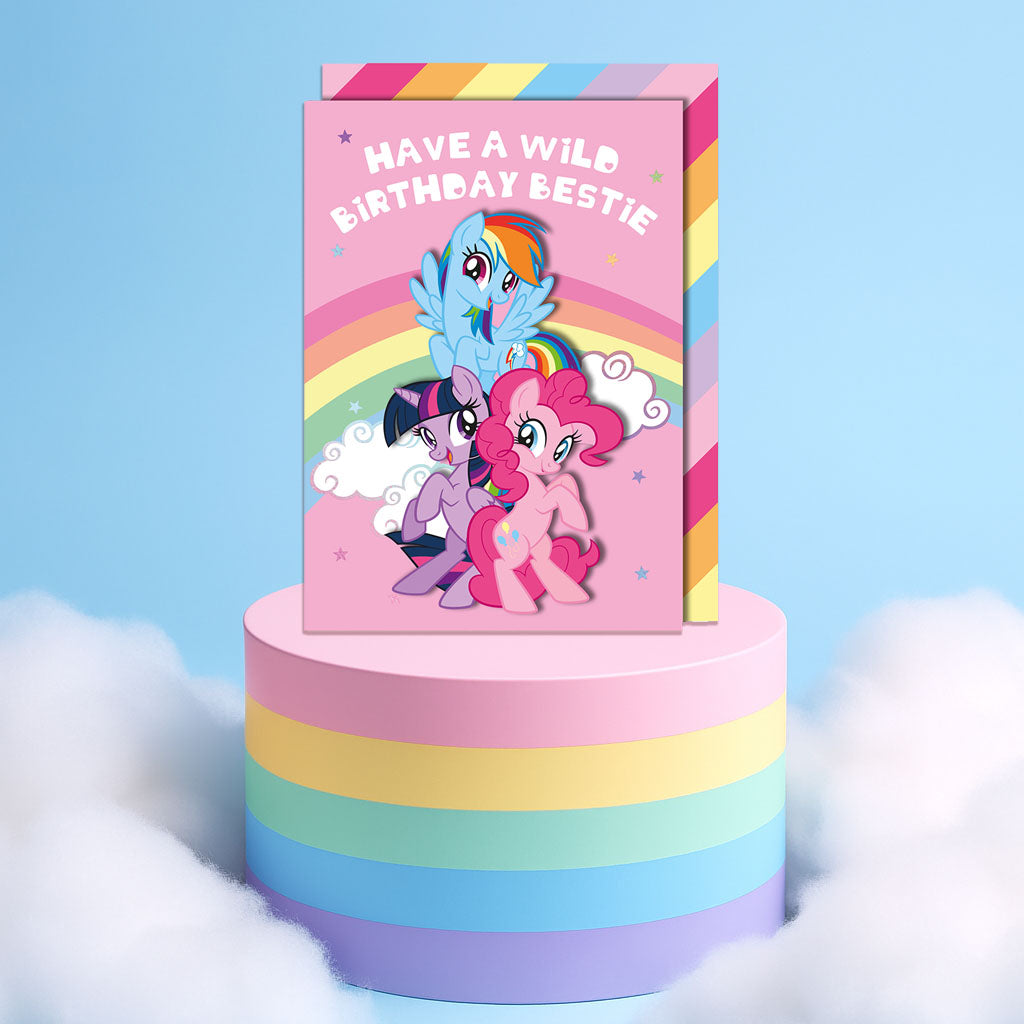 Have A Wild Birthday Bestie, My Little Pony Handmade Greeting Card