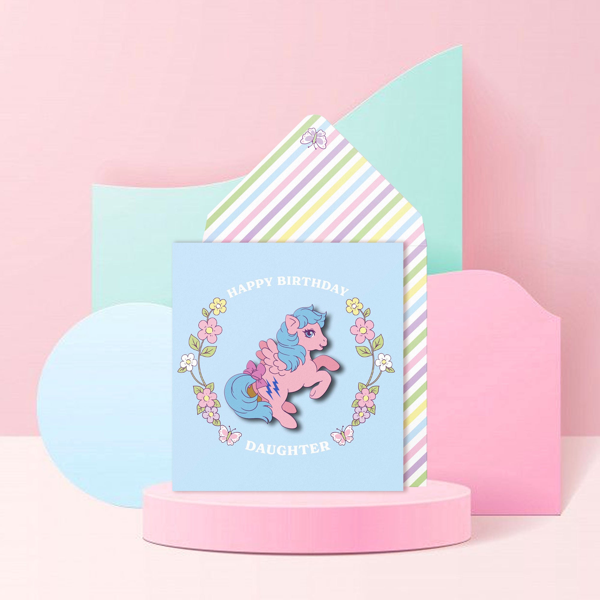 Happy Birthday Daughter, Firefly Retro My Little Pony Handmade Greeting Card