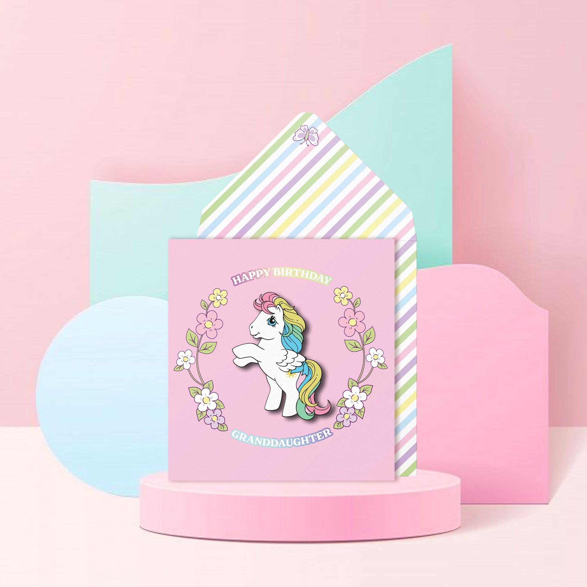 Happy Birthday Granddaughter, Rainbow Dash Retro My Little Pony Handmade Greeting Card
