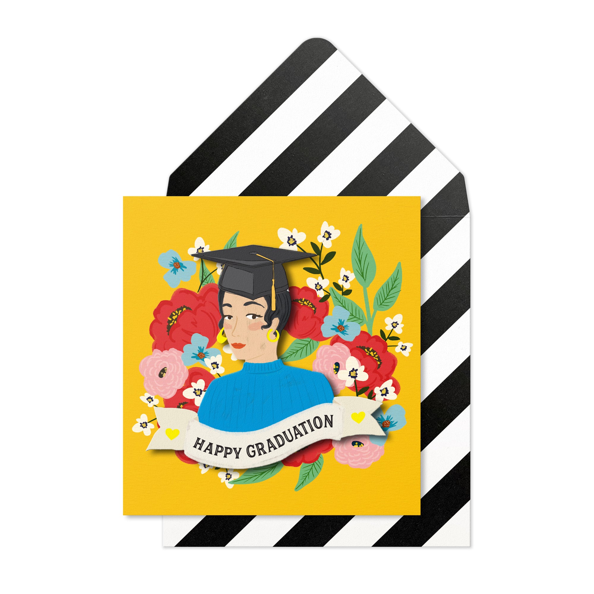 Happy Graduation Girl, Handmade Greeting Card