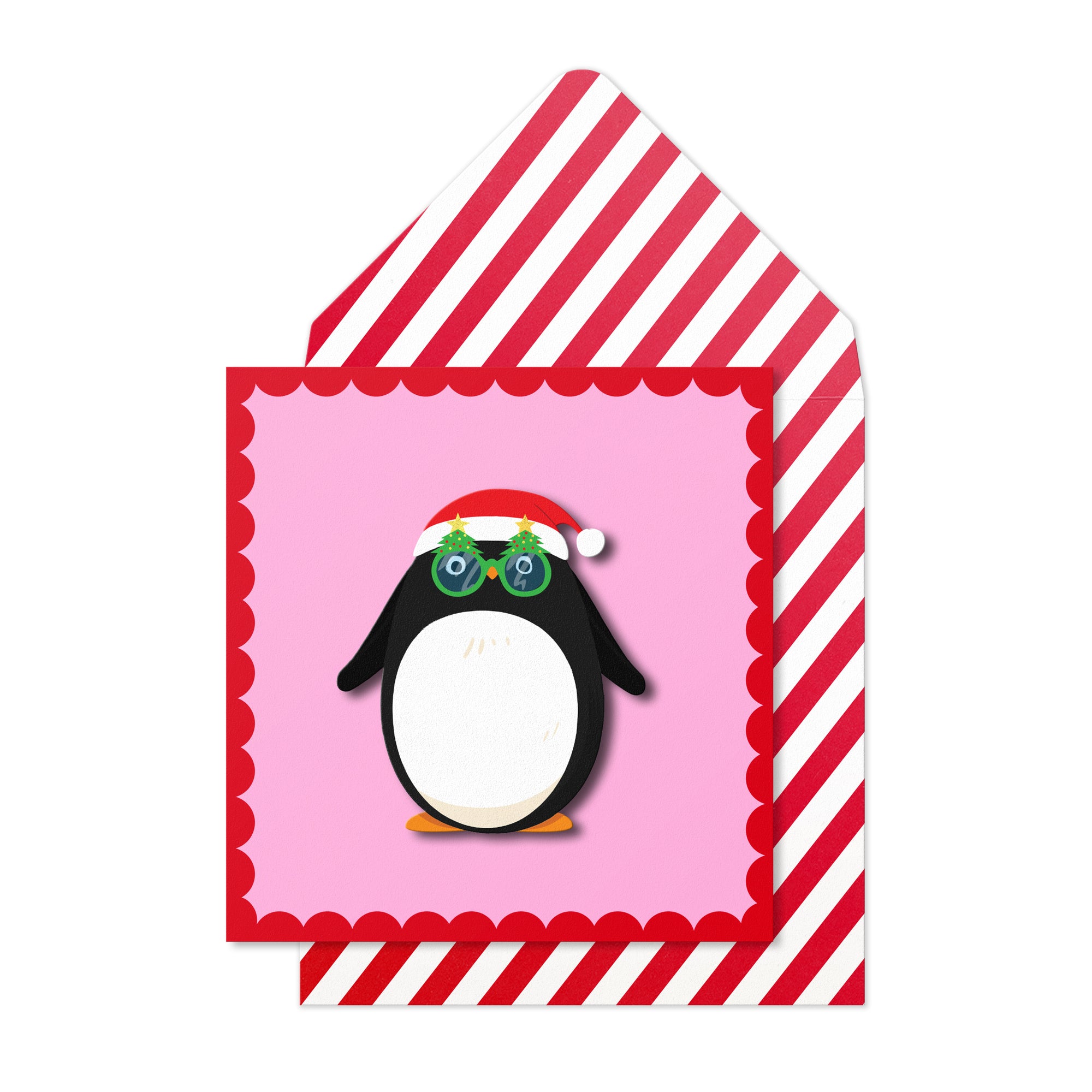 Christmas 3D Penguin, Handmade Greeting Card