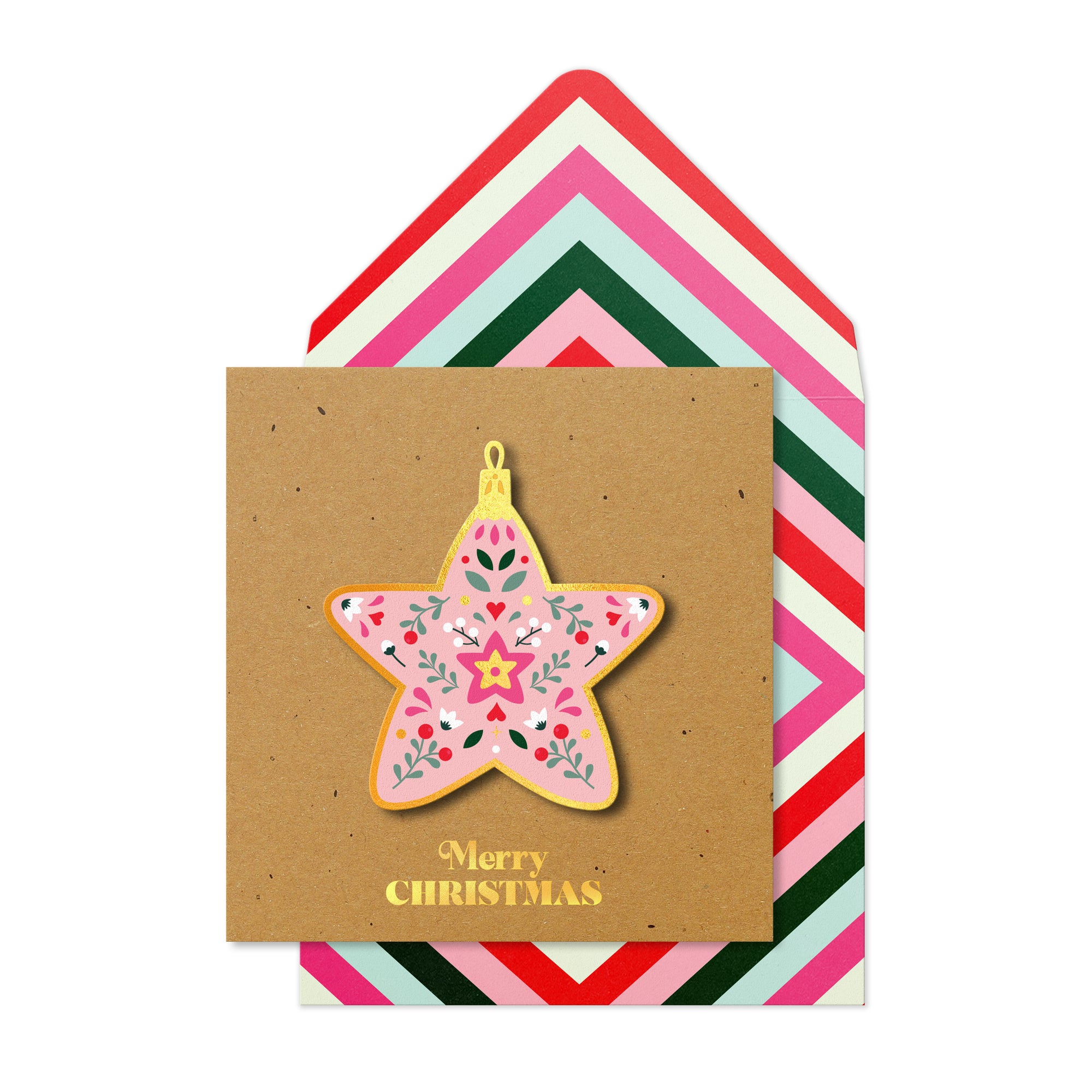 Christmas Star Ornament, Handmade Greeting Card
