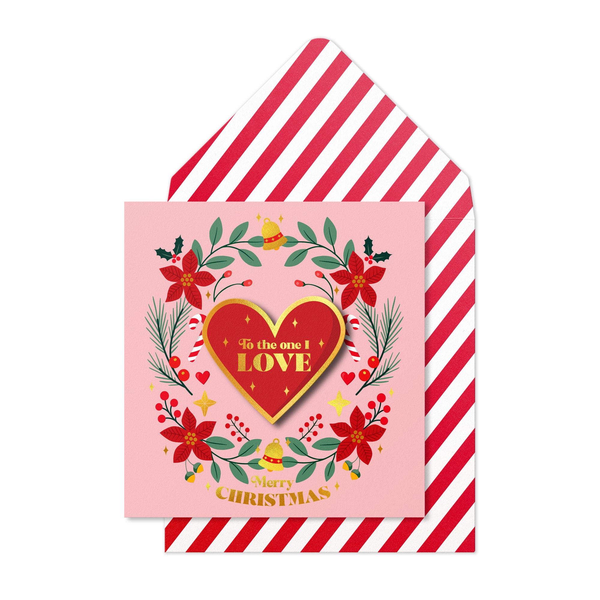 Merry Christmas To The One I Love, 3D Handmade Greeting Card
