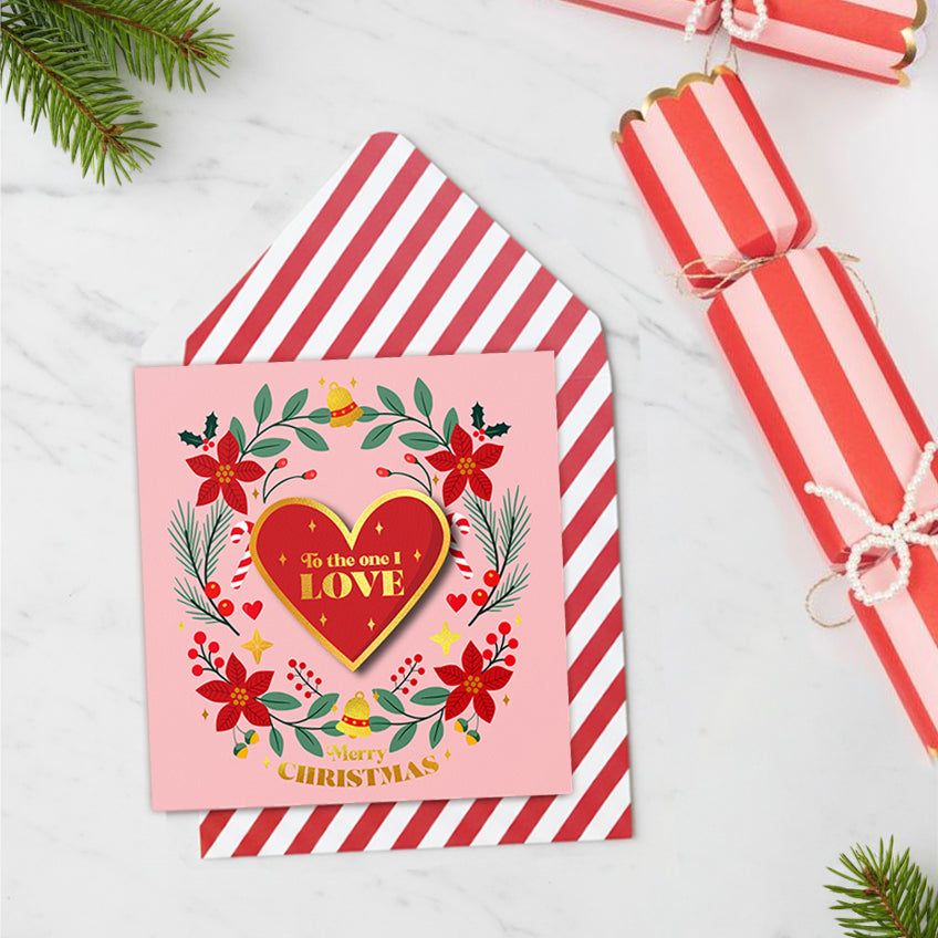 Merry Christmas To The One I Love, 3D Handmade Greeting Card