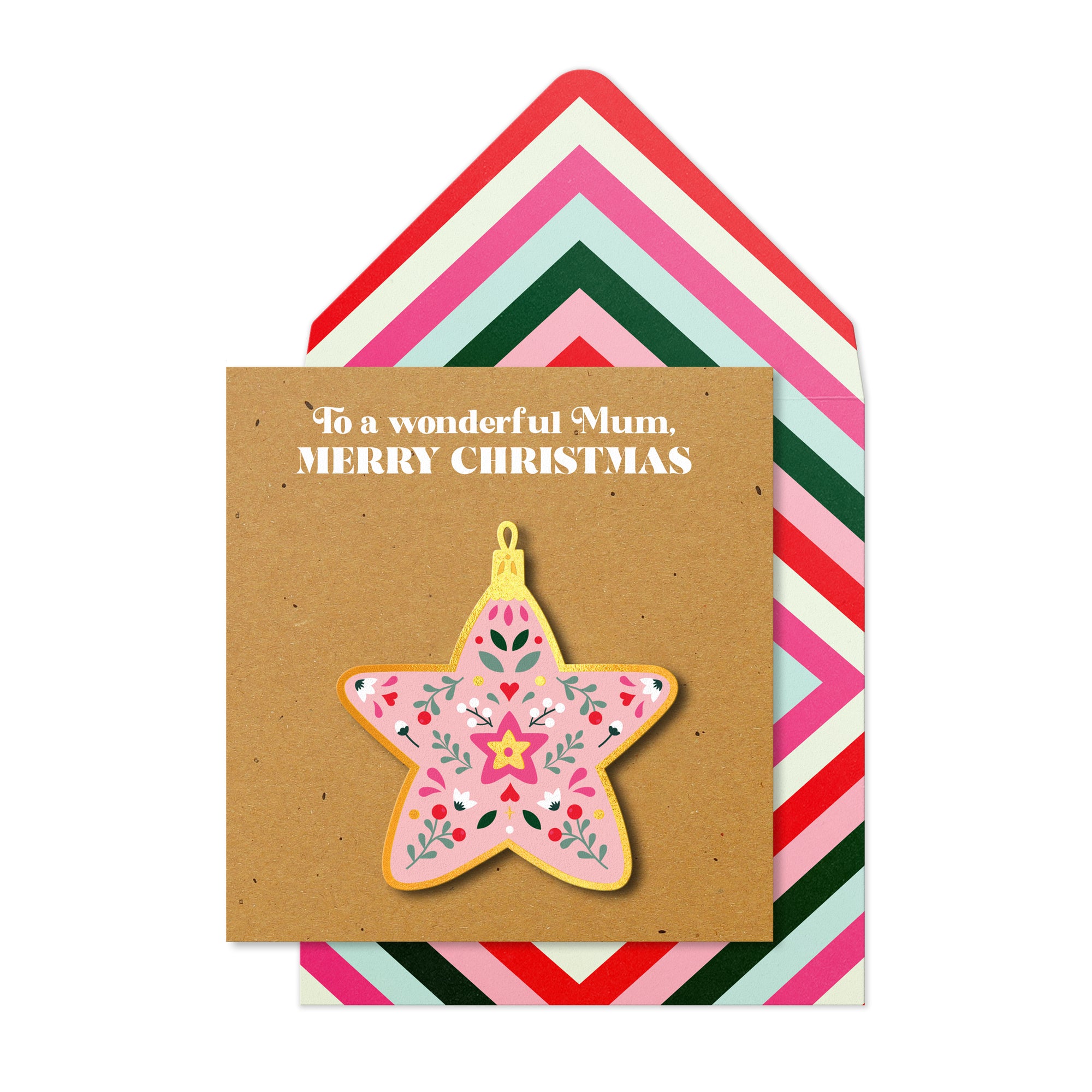 To a Wonderful Mum, Merry Christmas, 3D Handmade Christmas Card