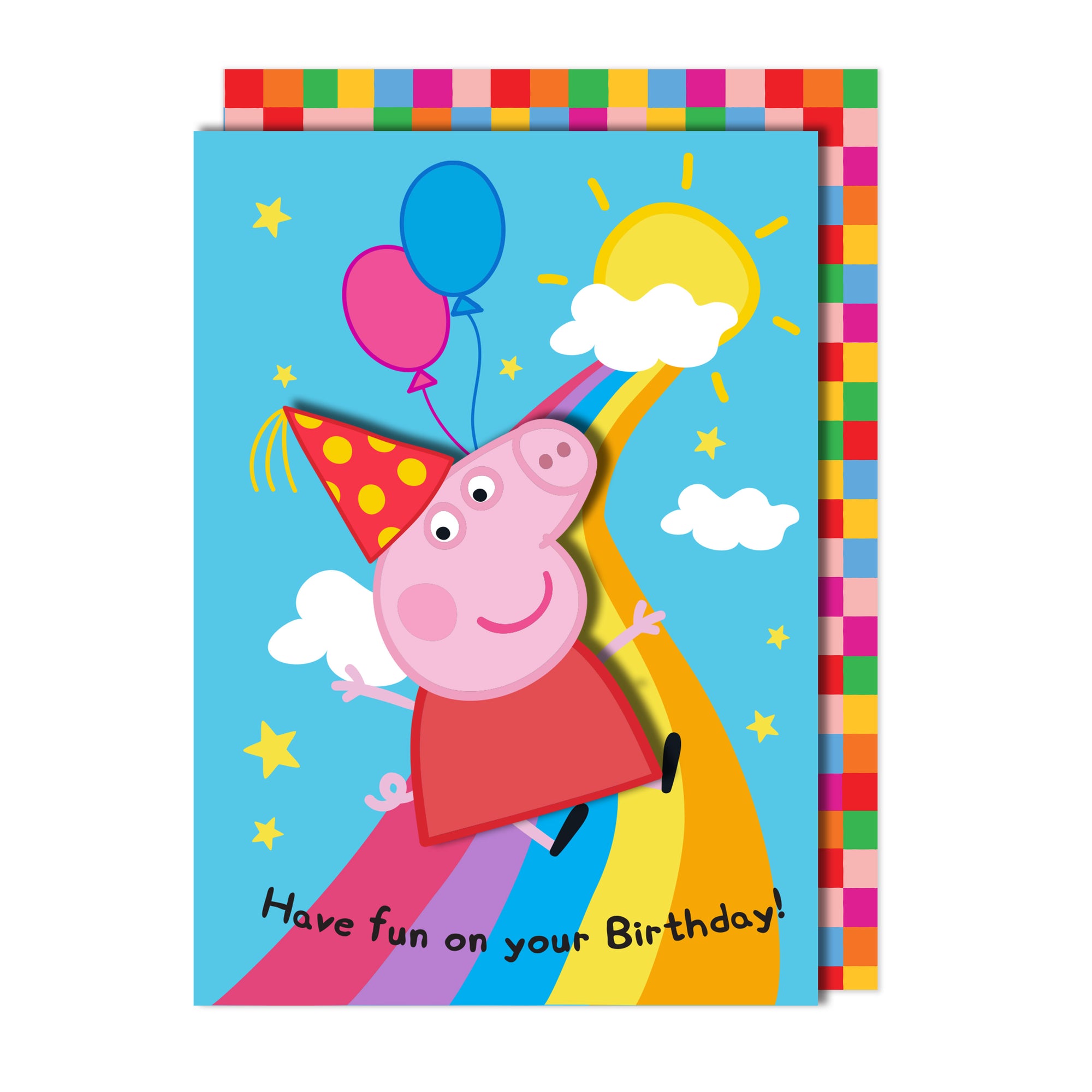 Have Fun On Your Birthday, Peppa Pig Handmade Greeting Card