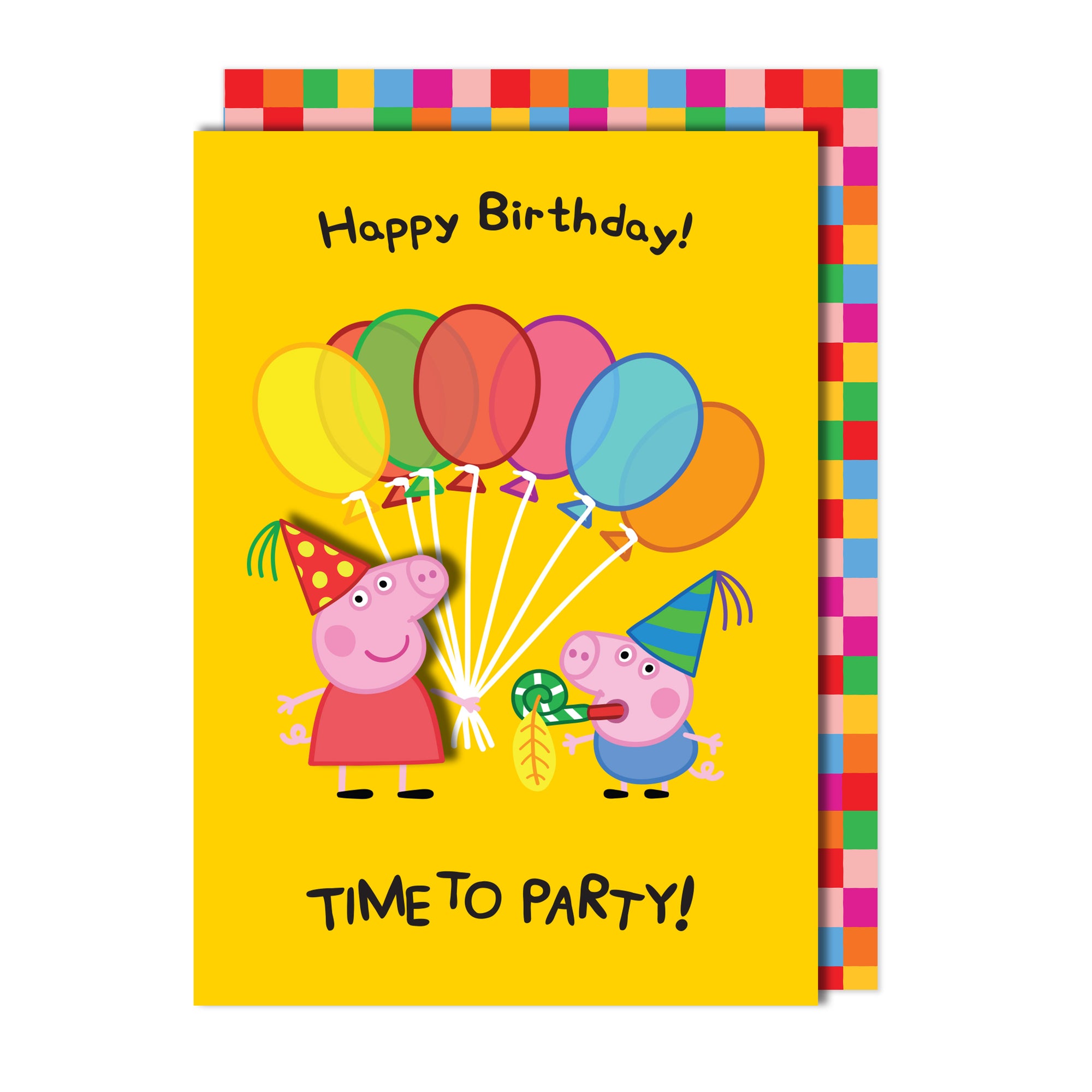 Happy Birthday, Time To Party! Peppa Pig Handmade Greeting Card