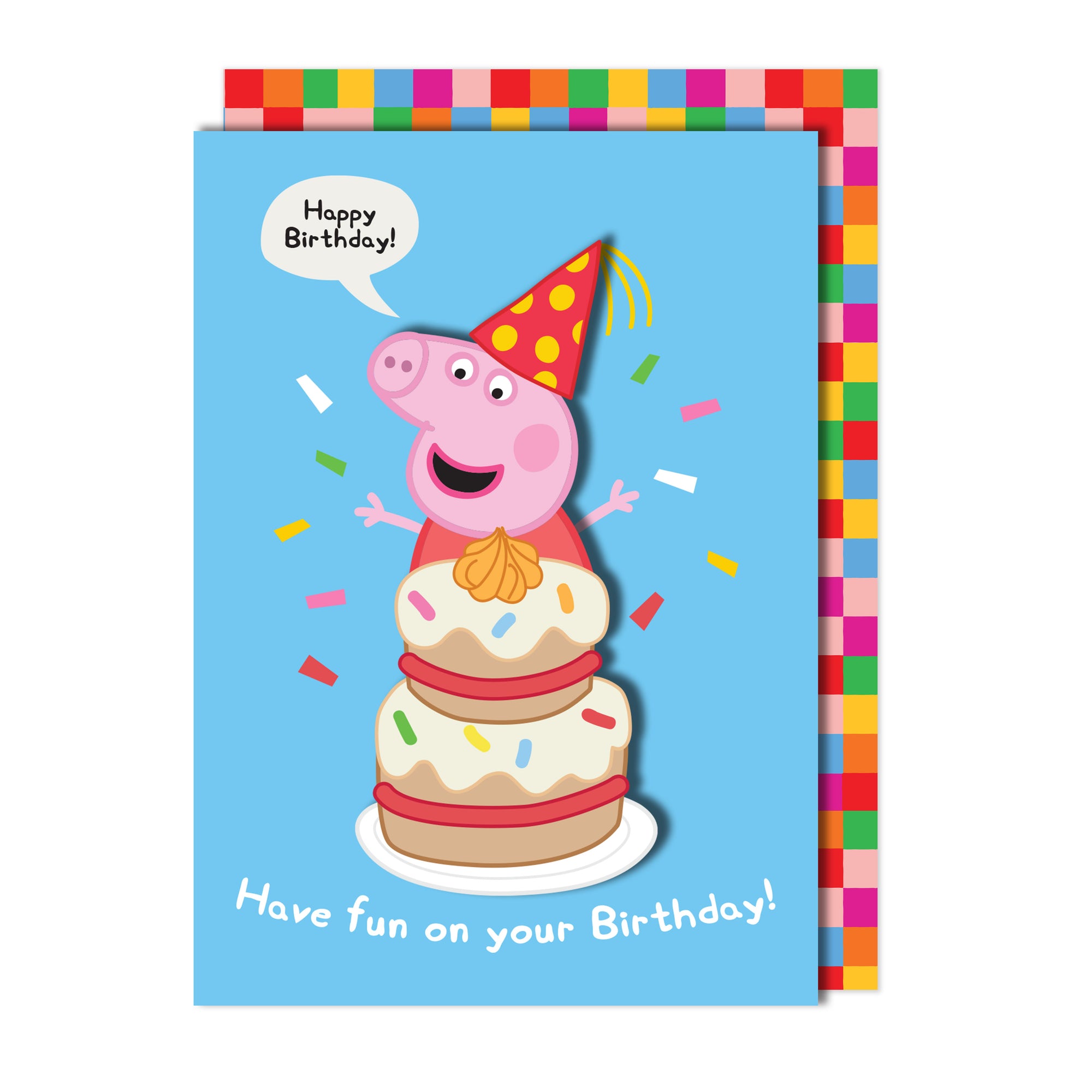 Happy Birthday Cake, Peppa Pig Handmade Greeting Card