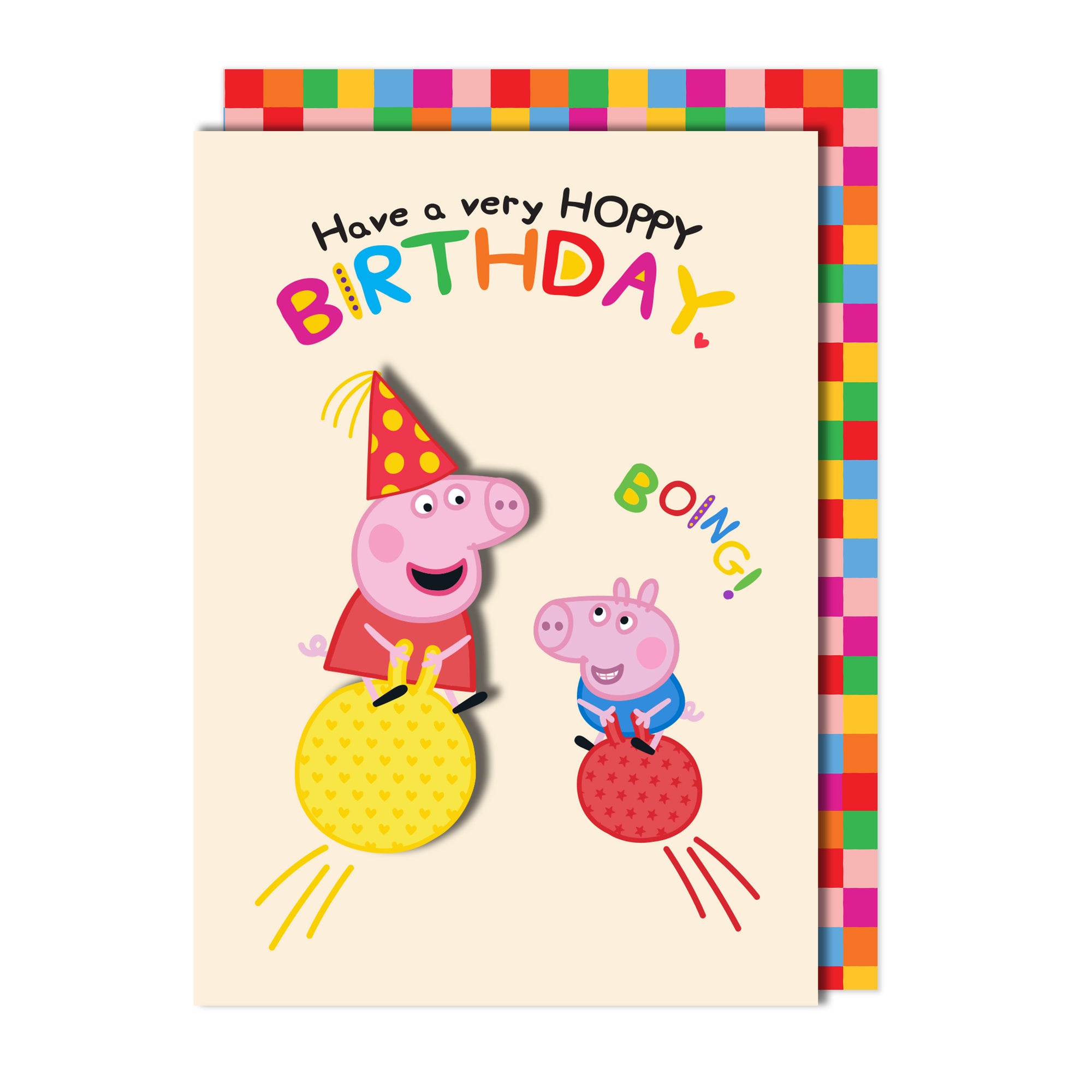 Hoppy Birthday, Peppa Pig Handmade Greeting Card