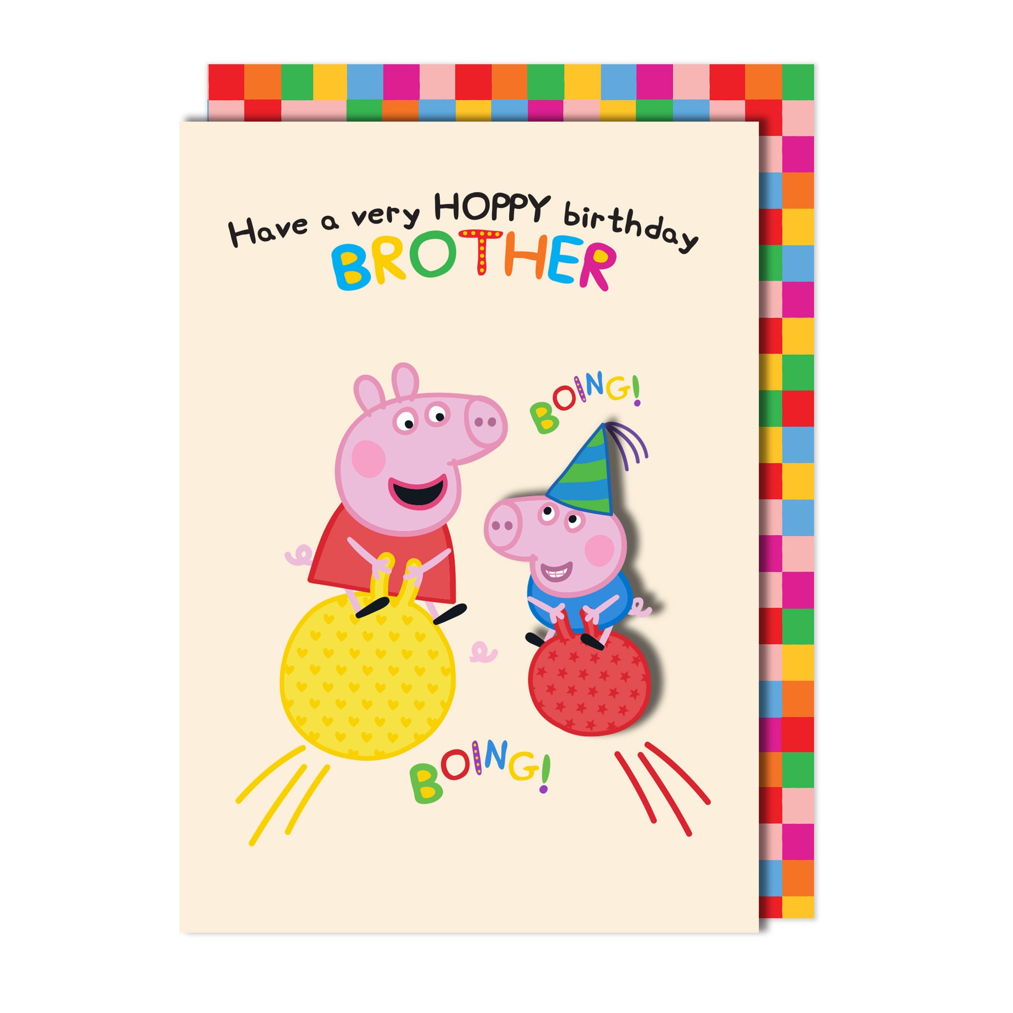 Hoppy Birthday Brother, Peppa Pig Handmade Greeting Card