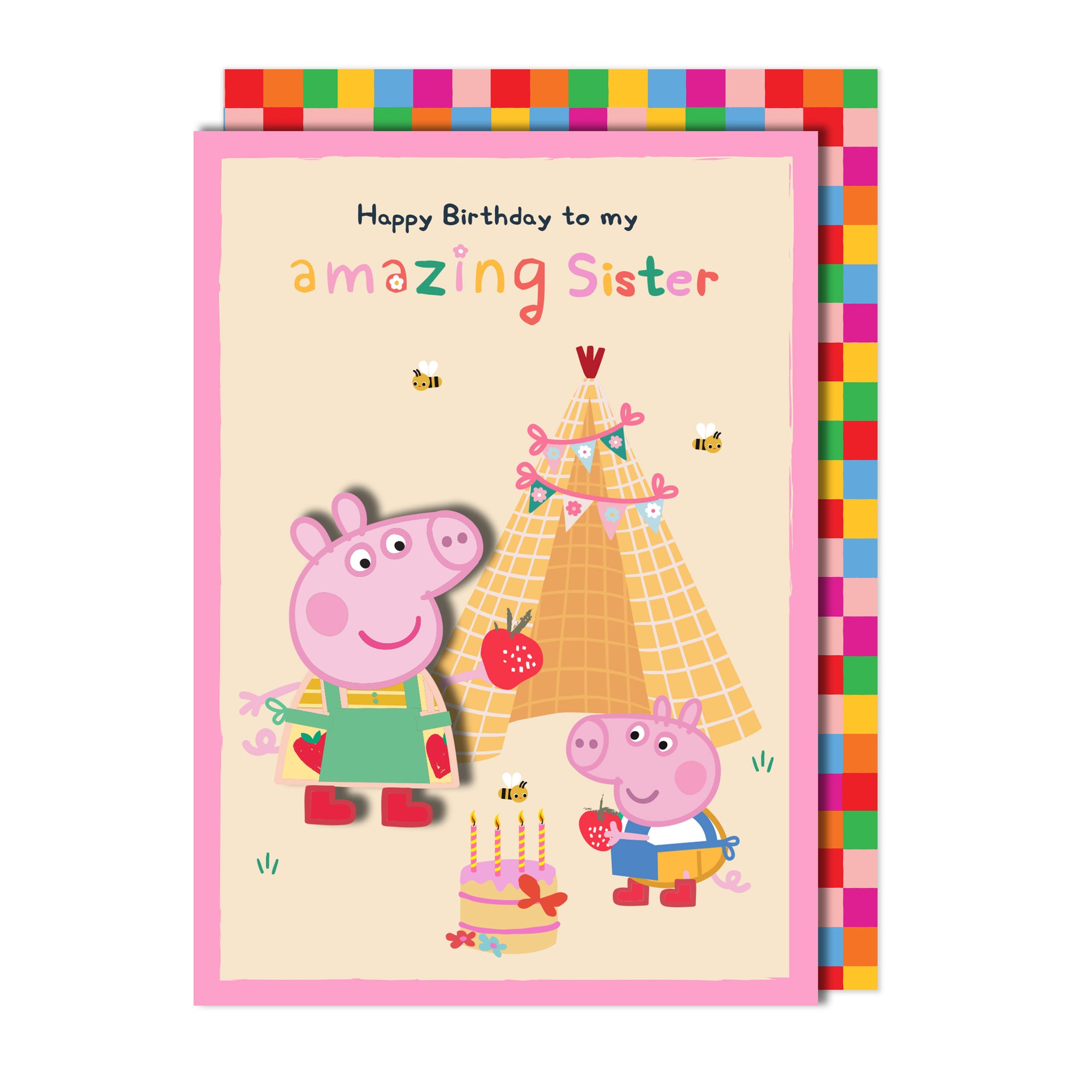 Happy Birthday To Amazing Sister, Peppa Pig Handmade Greeting Card