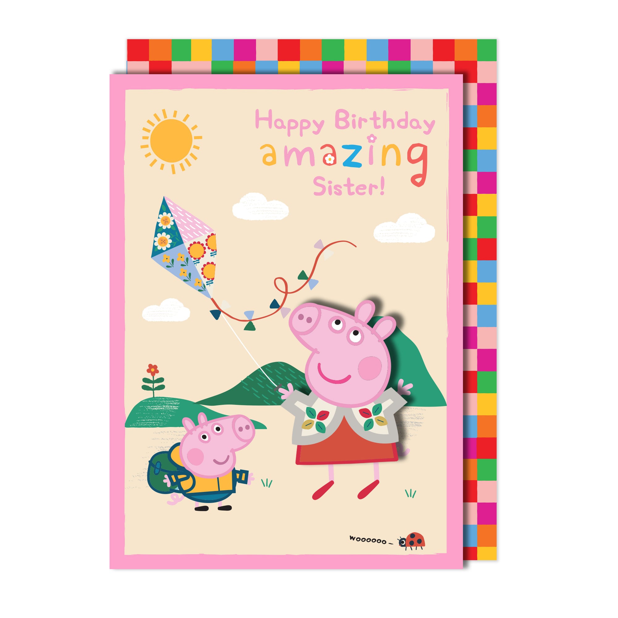 Happy Birthday Amazing Sister, Peppa Pig Handmade Greeting Card