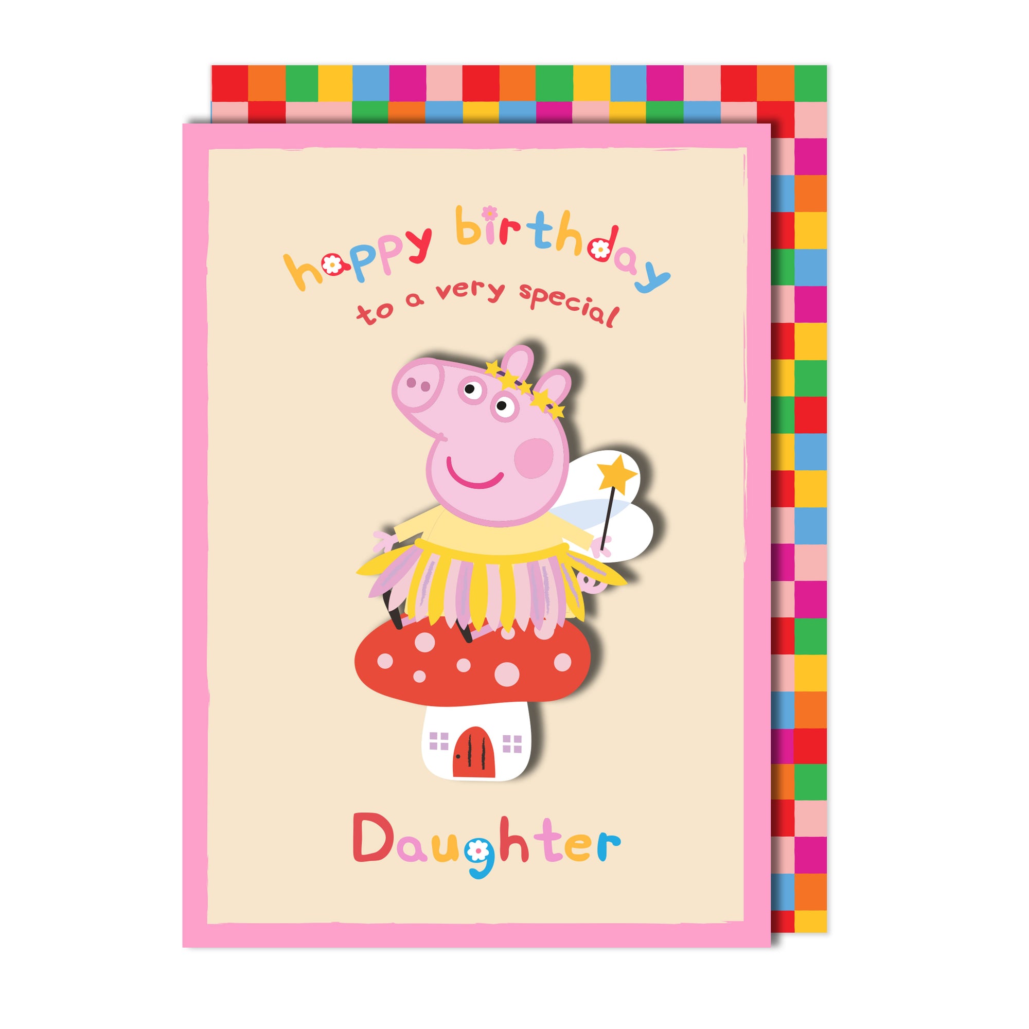 Happy Birthday Special Daughter, Fairy Peppa Pig Handmade Greeting Card