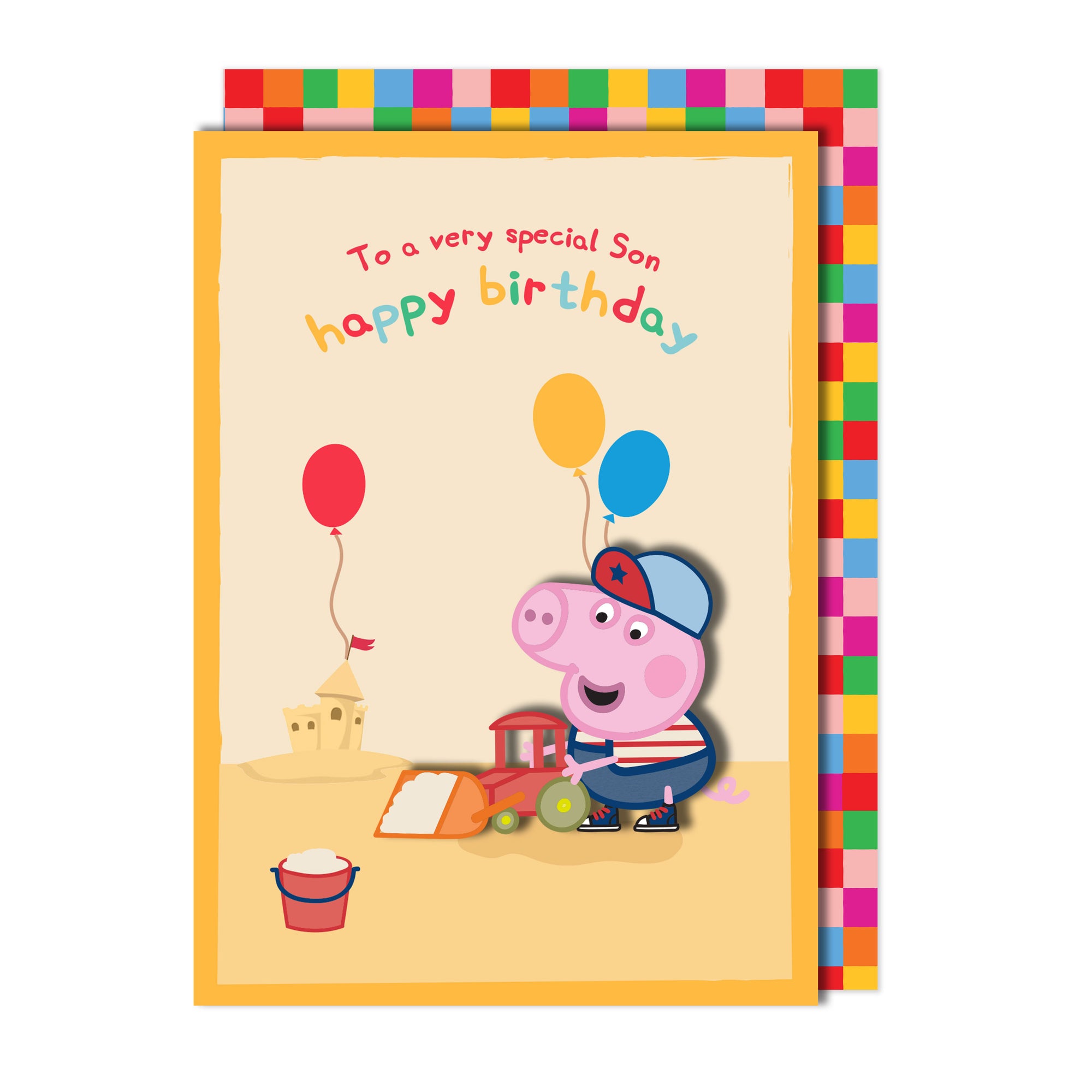 Happy Birthday Special Son, Peppa Pig Handmade Greeting Card