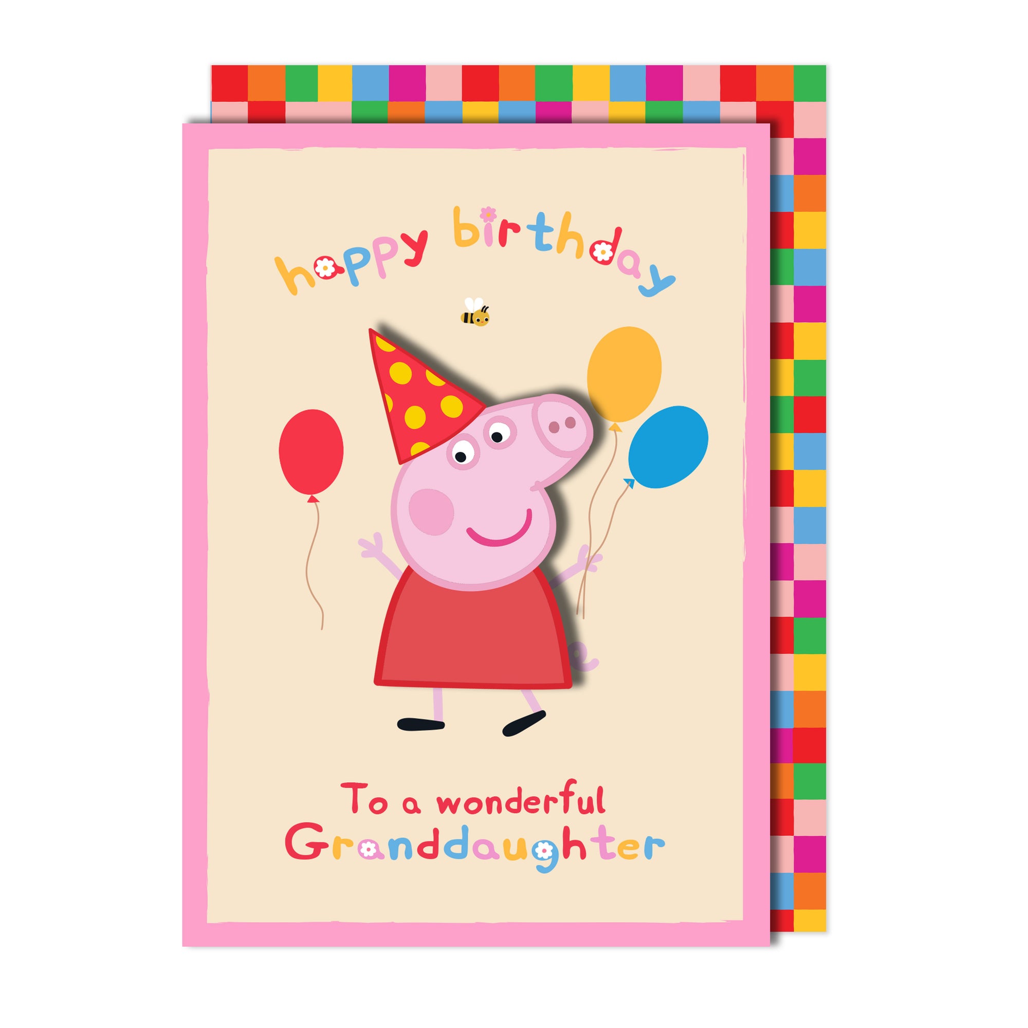 Happy Birthday Wonderful Granddaughter, Peppa Pig Handmade Greeting Card