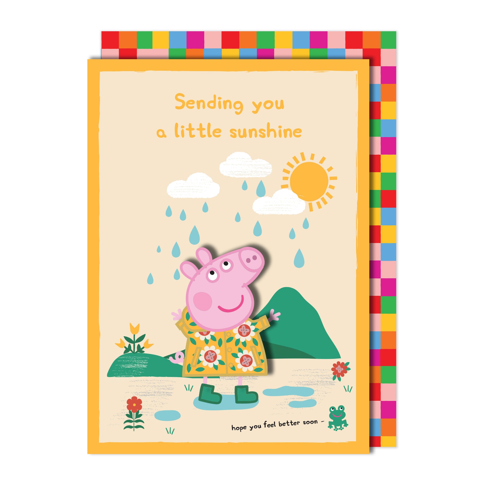 Sending Little Sunshine, Peppa Pig Handmade Greeting Card