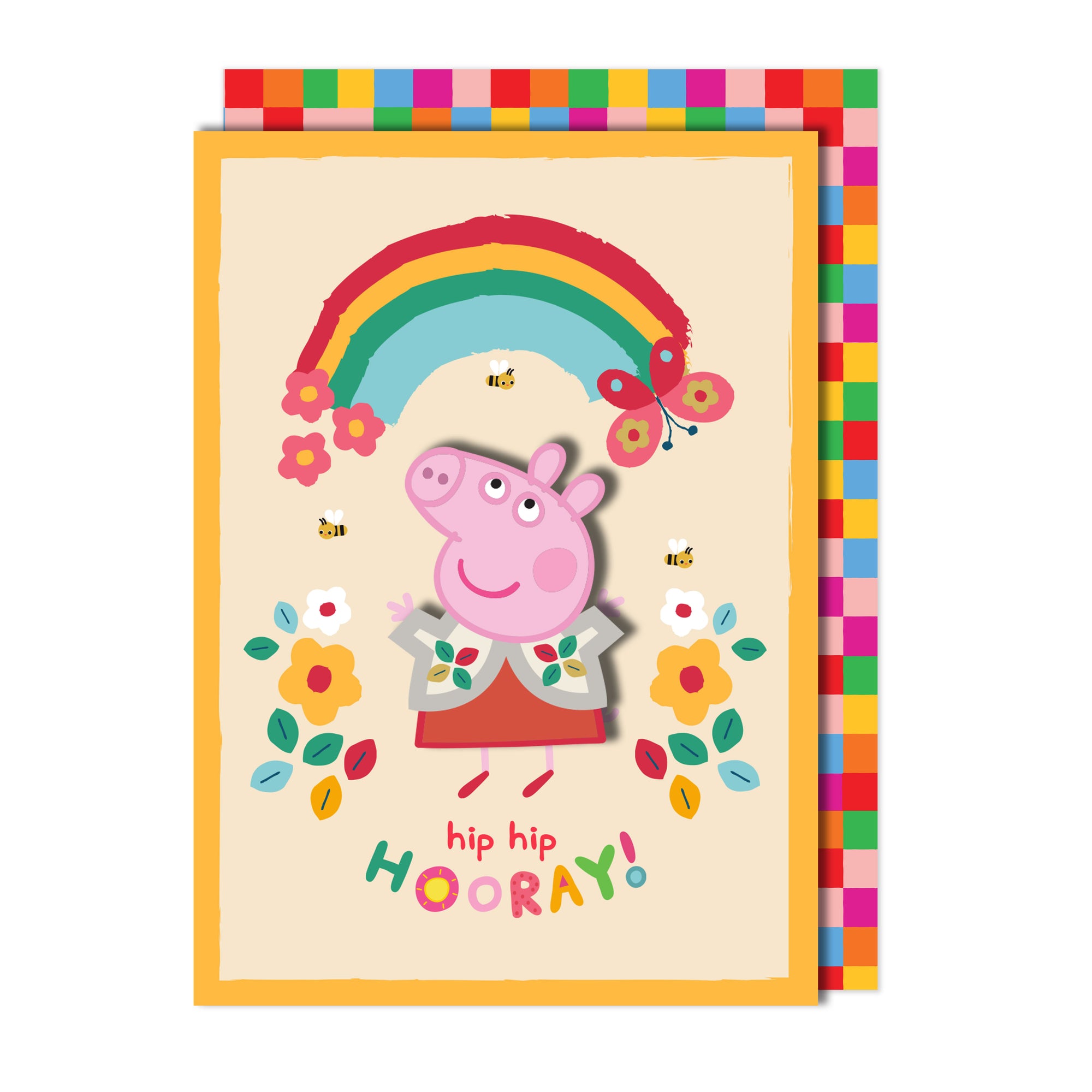 Hip Hip Hooray, Peppa Pig Handmade Greeting Card