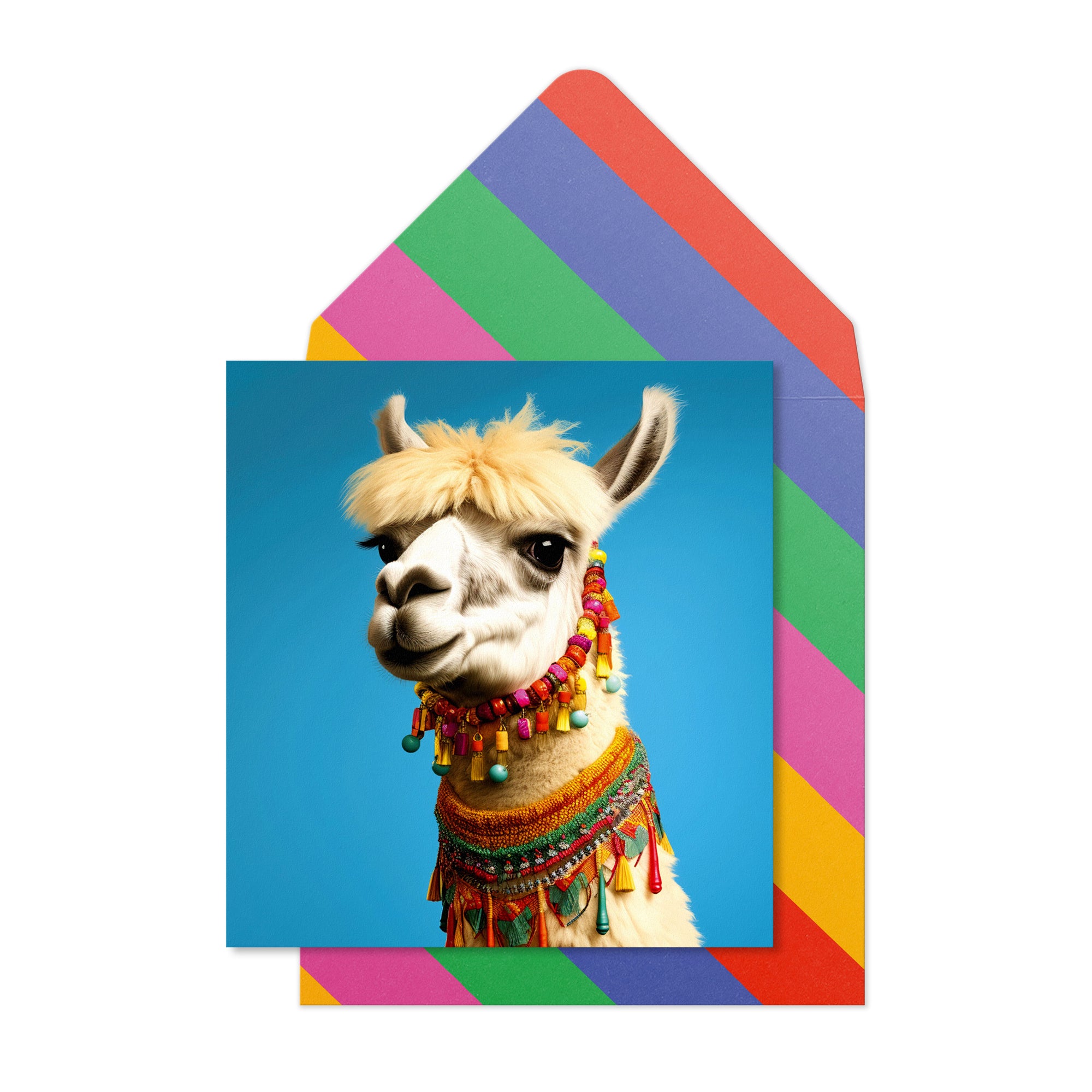 Llama, Blank Handmade Greeting Card