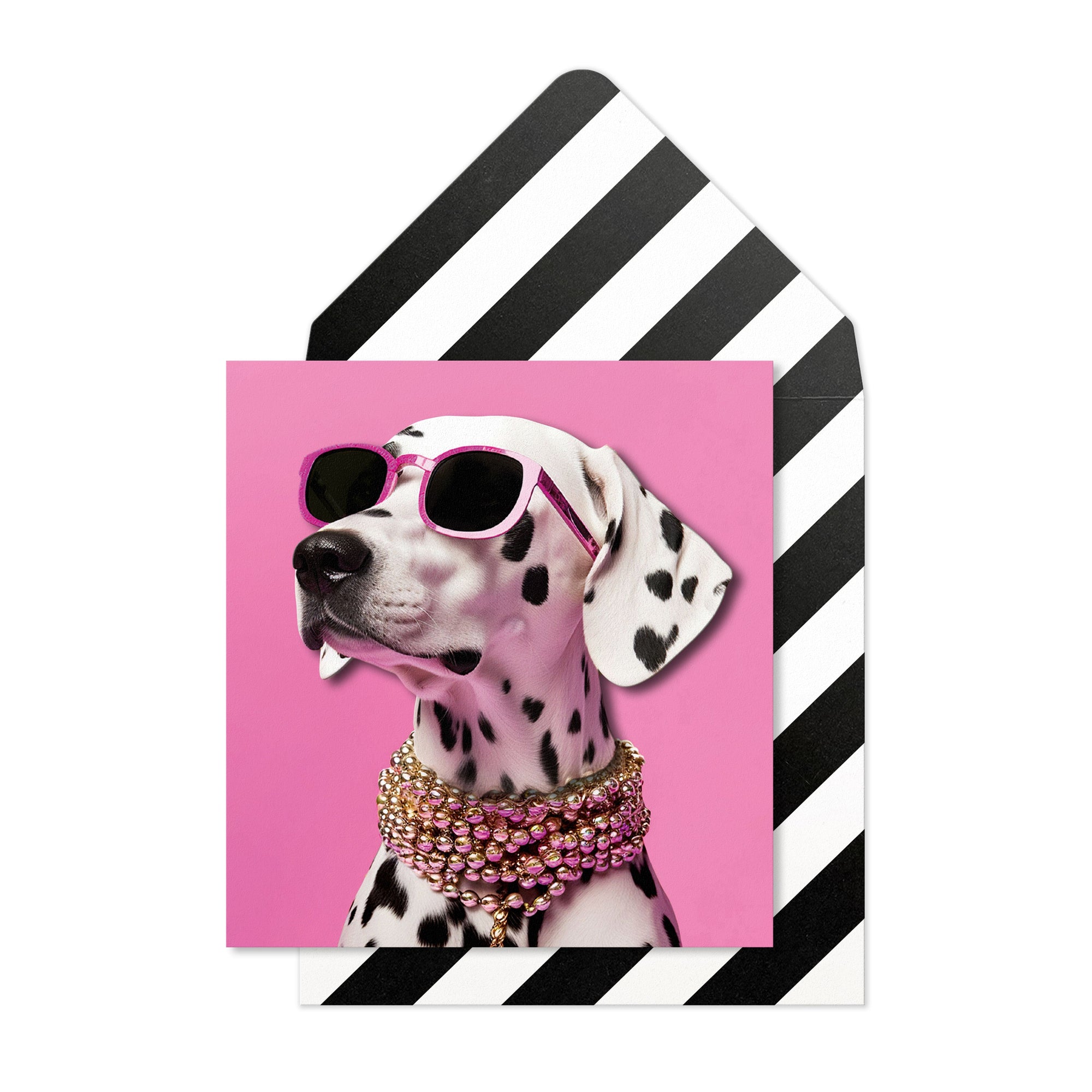 Stylish Dalmatian, Blank Handmade Greeting Card