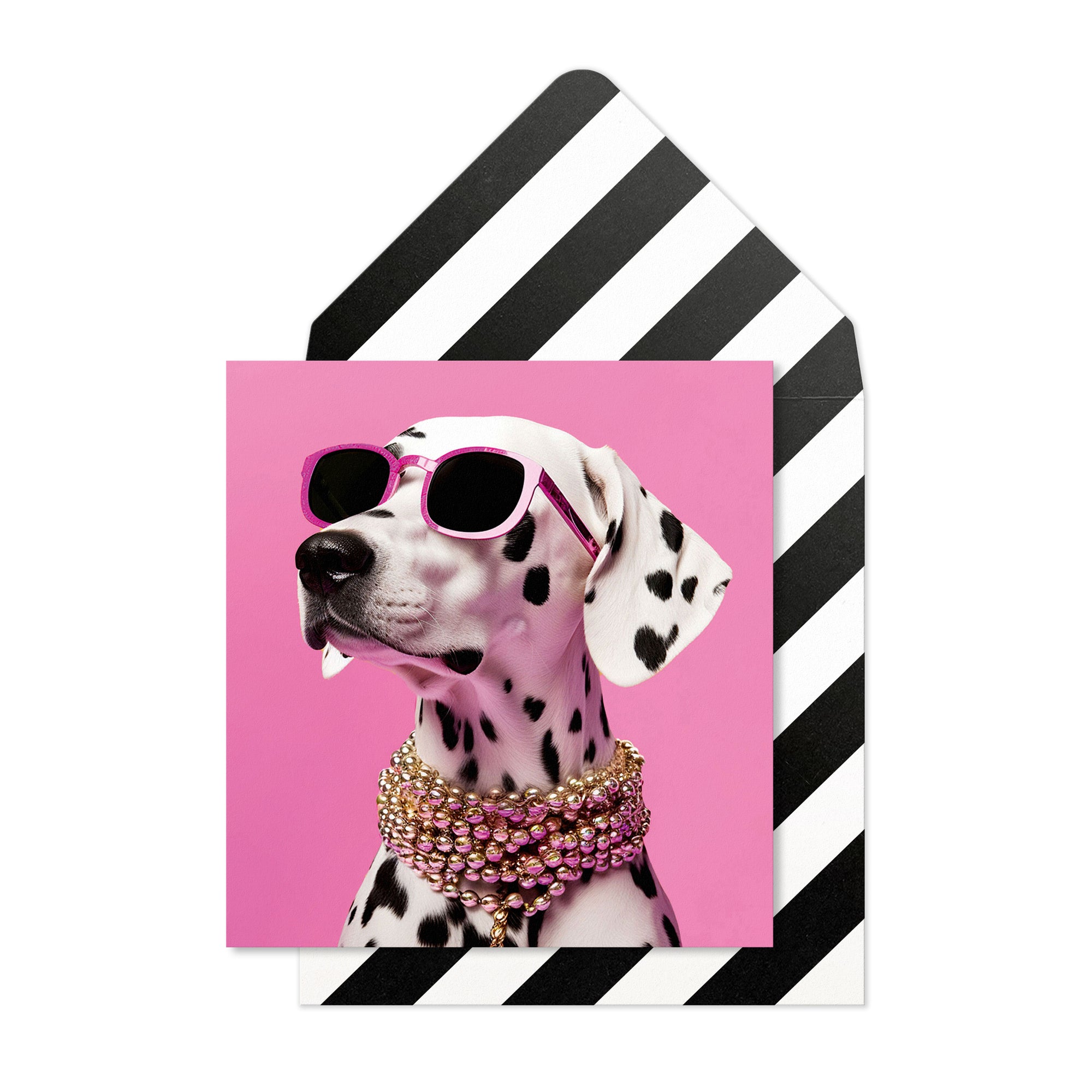 Stylish Dalmatian, Blank Handmade Greeting Card