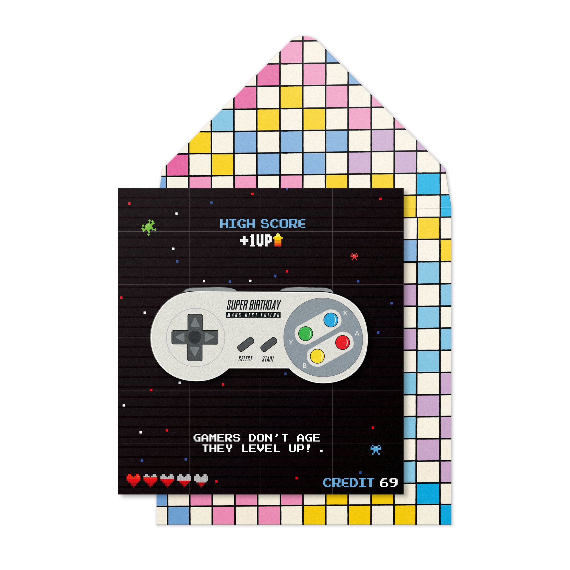 Super Nintendo Level Up Birthday Greeting Card