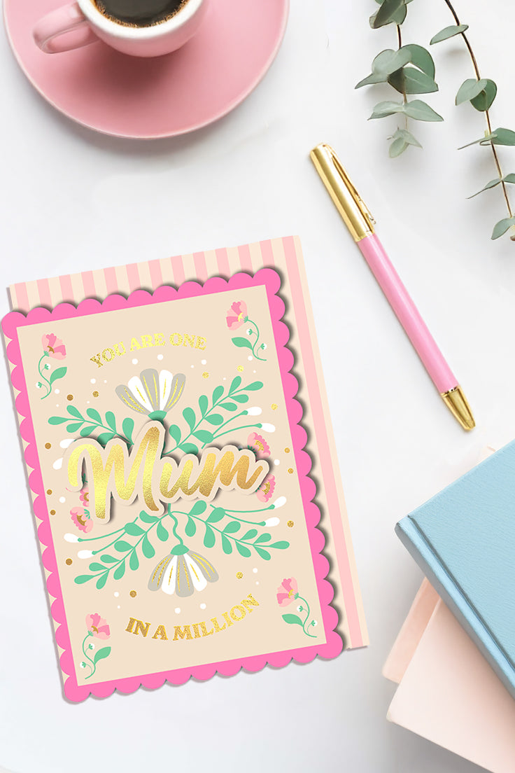 Mum, You Are One In A Million, Handmade Greeting Card
