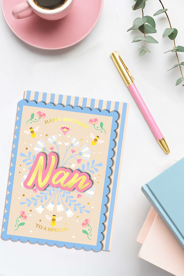 Happy Birthday To A Special Nan, Handmade Greeting Card