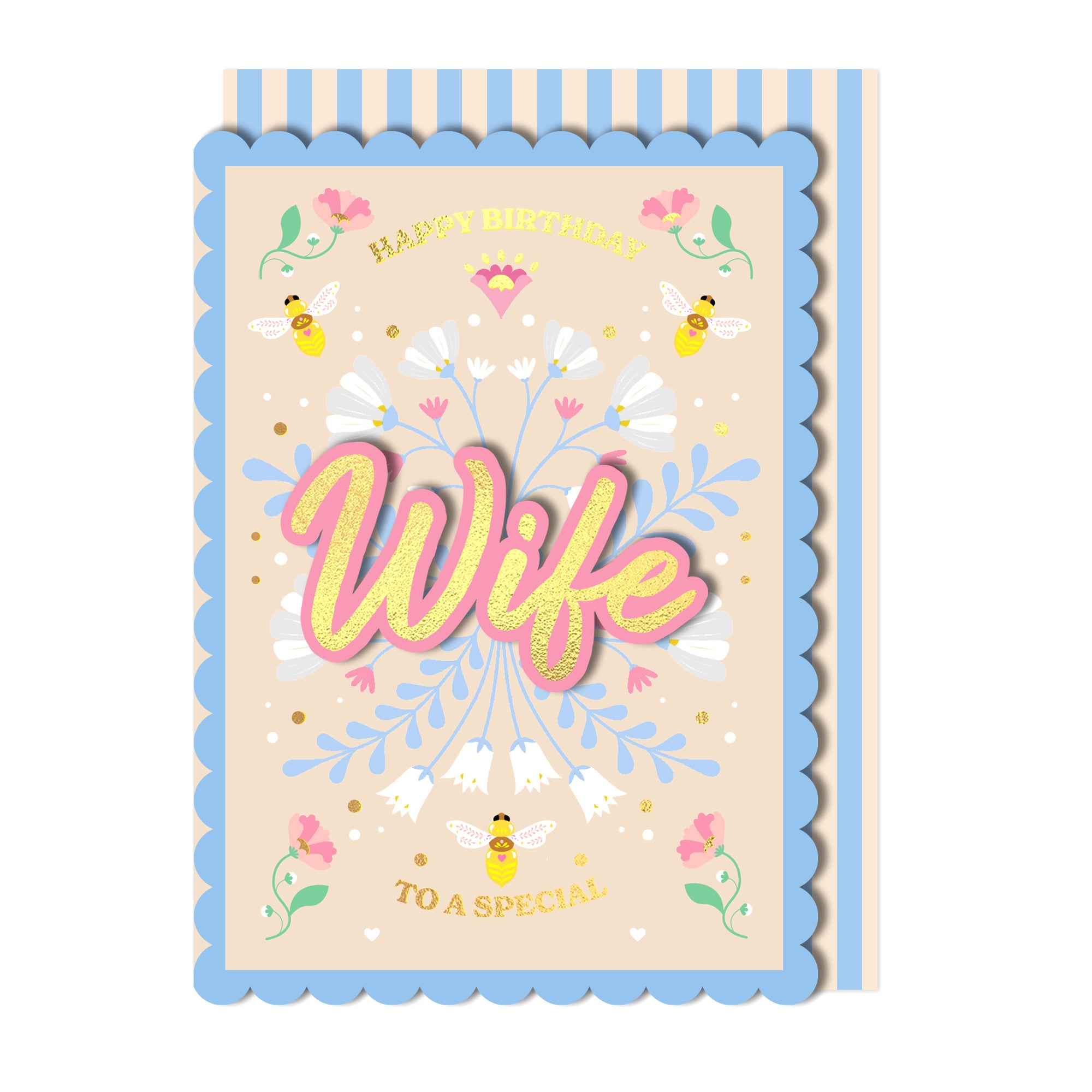 Happy Birthday To A Special Wife, Handmade Greeting Card