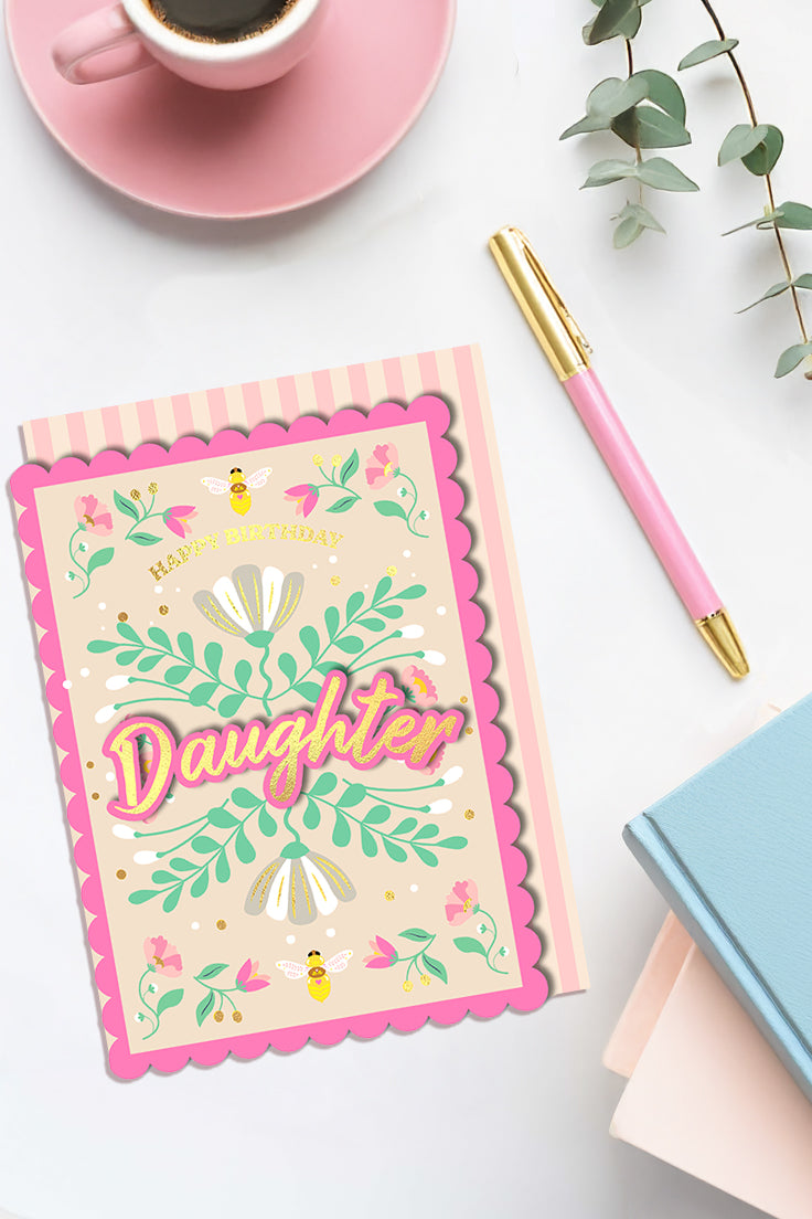 Happy Birthday to My Amazing Daughter, Handmade Greeting Card