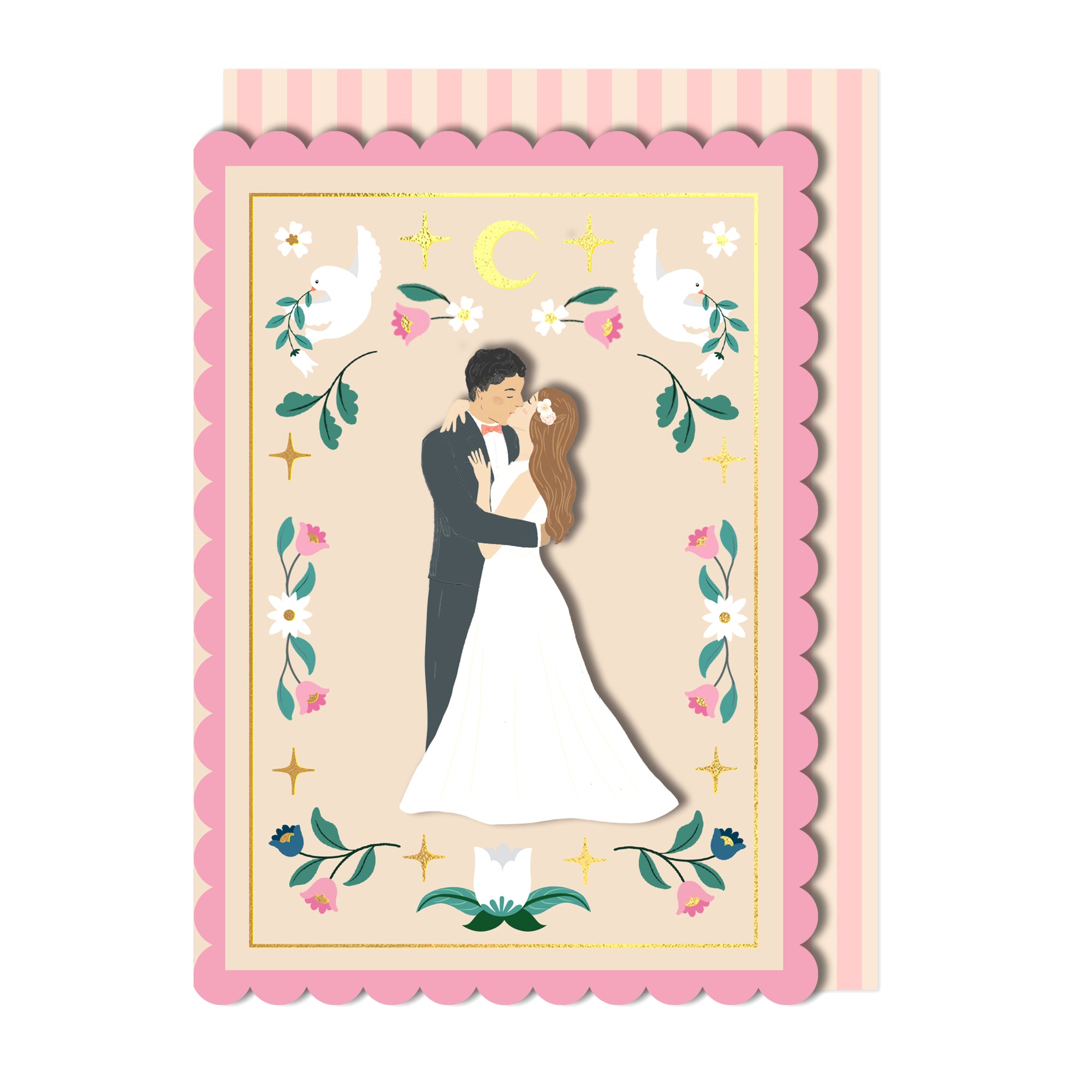 Handmade Just Married Couple Wedding Greeting Card