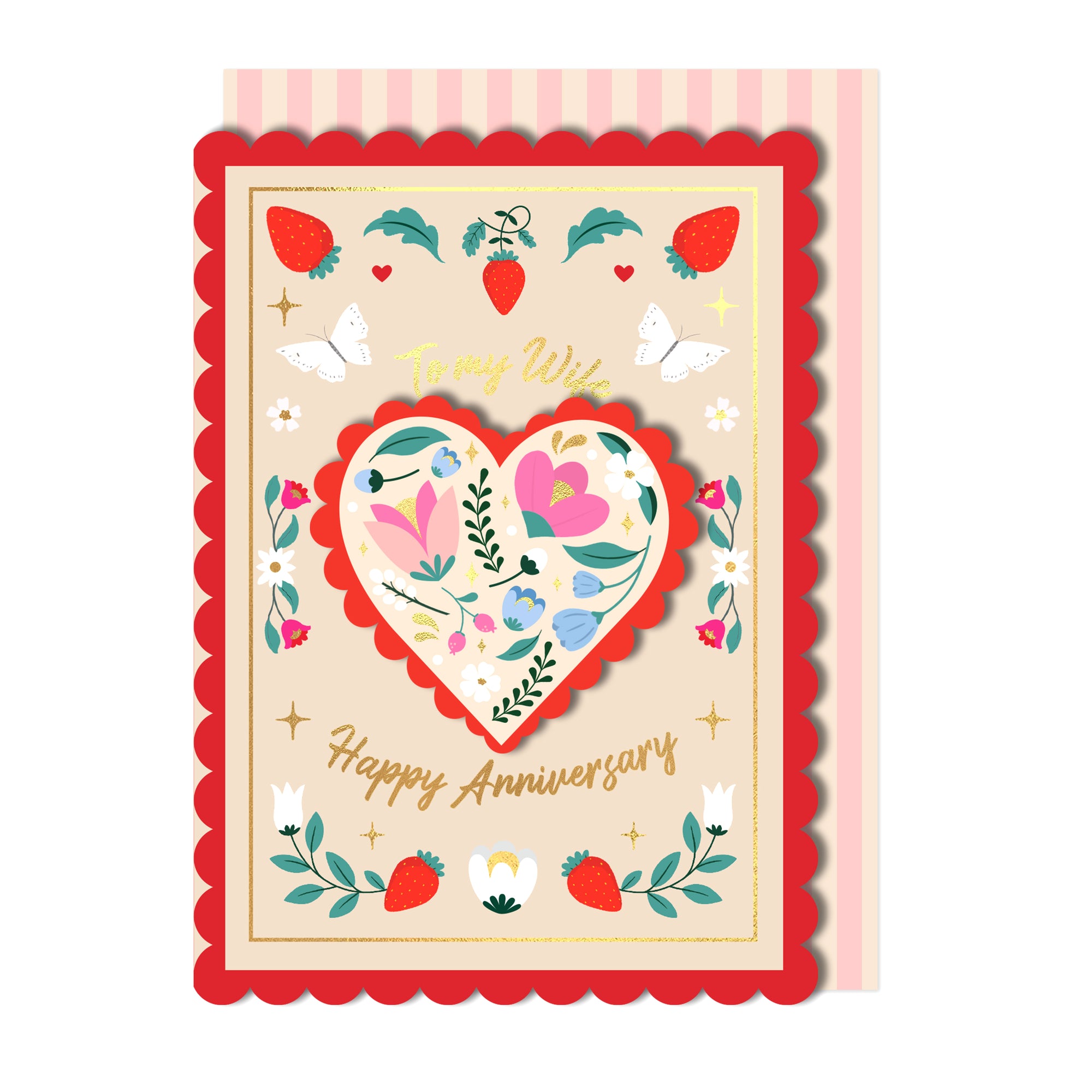 To My Wife, Happy Anniversary Handmade Greeting Card