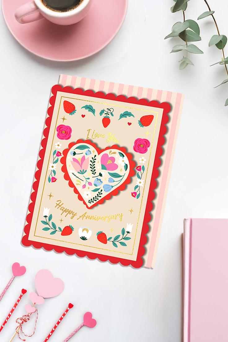 I Love You, Happy Anniversary 3D Greeting Card